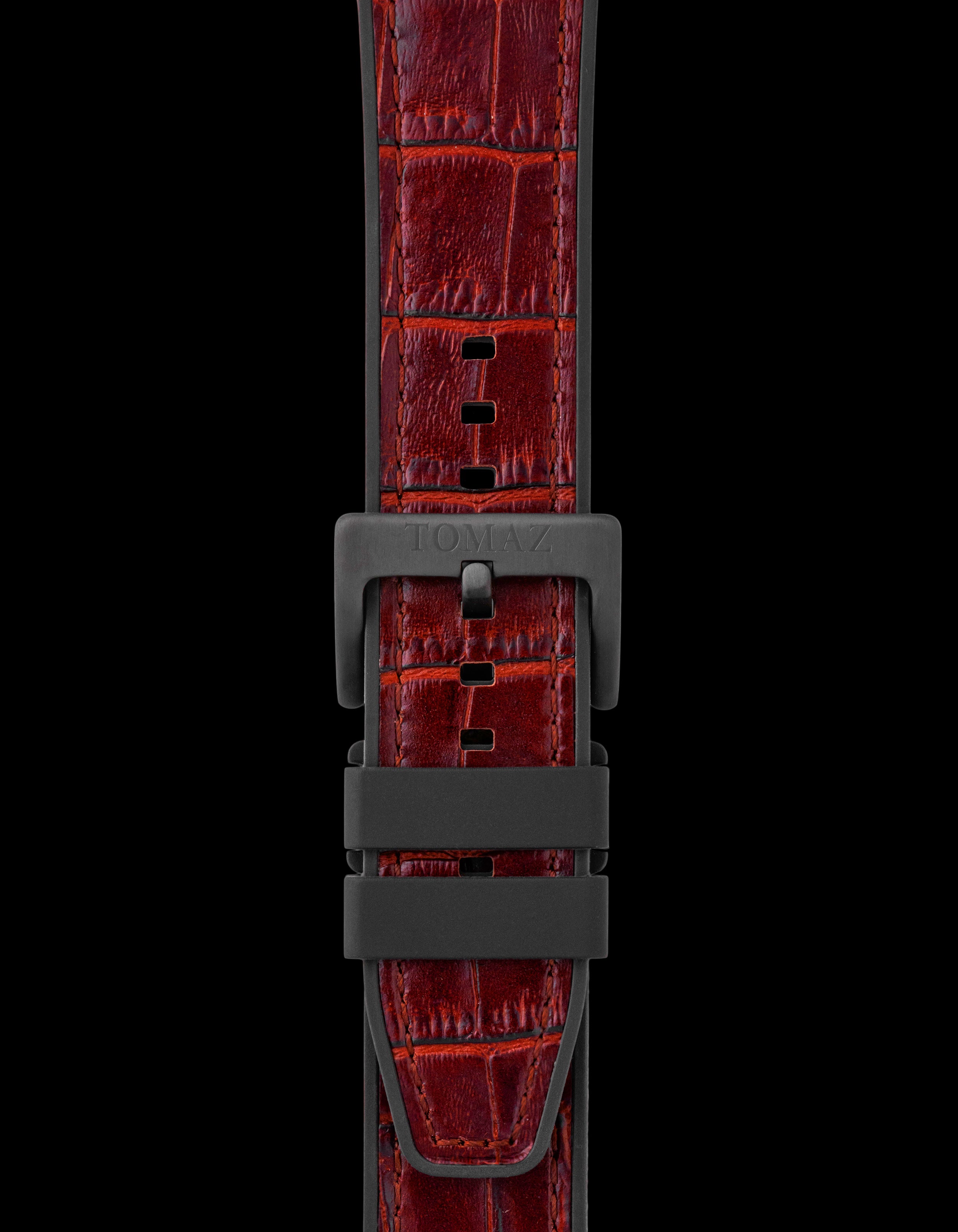 Tomaz TS7-1 Tali Buluh Kulit/Silikon 24mm (Merah)