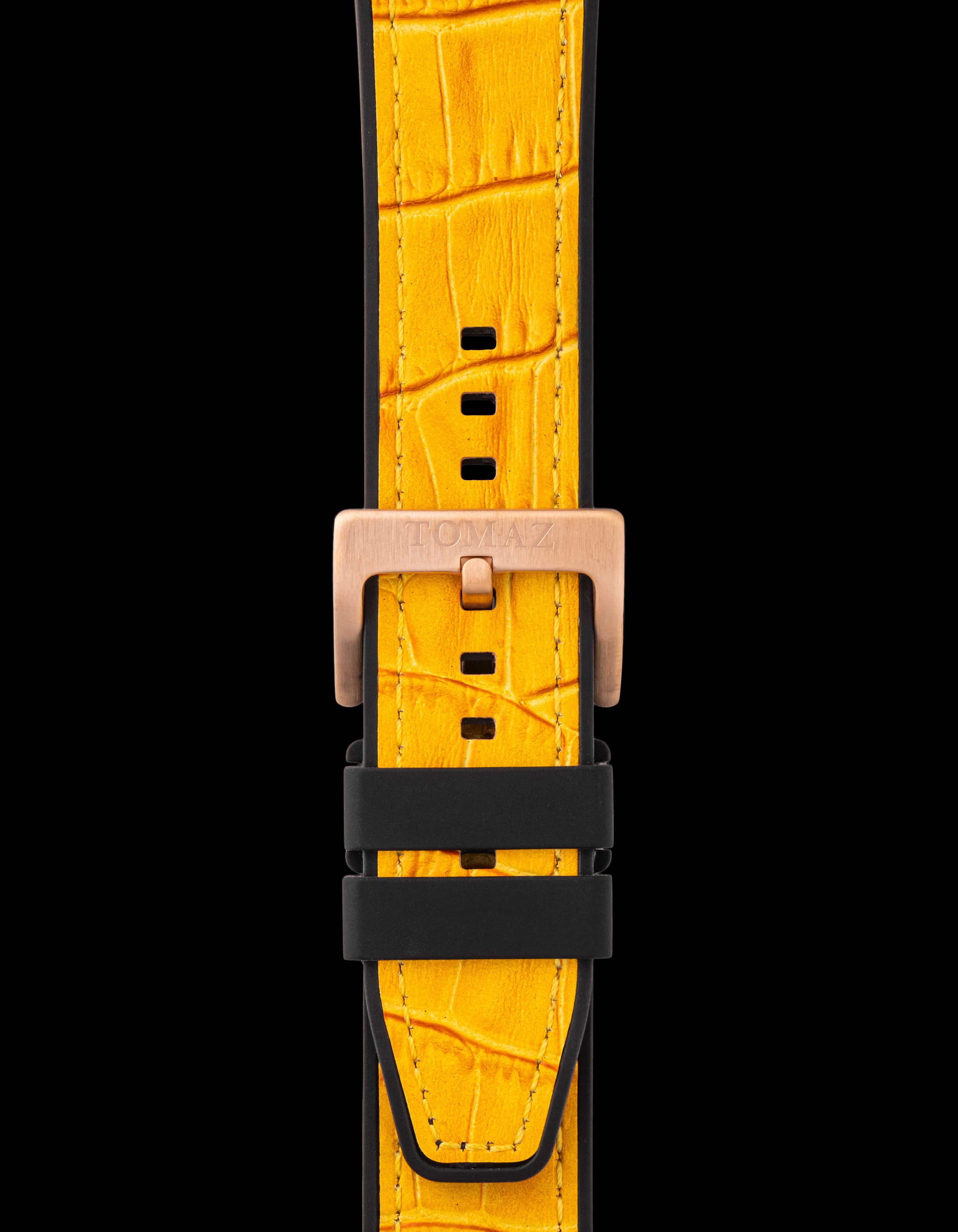 Tomaz TS7-1 Leather/Silicone Bamboo 24mm Strap (Yellow)