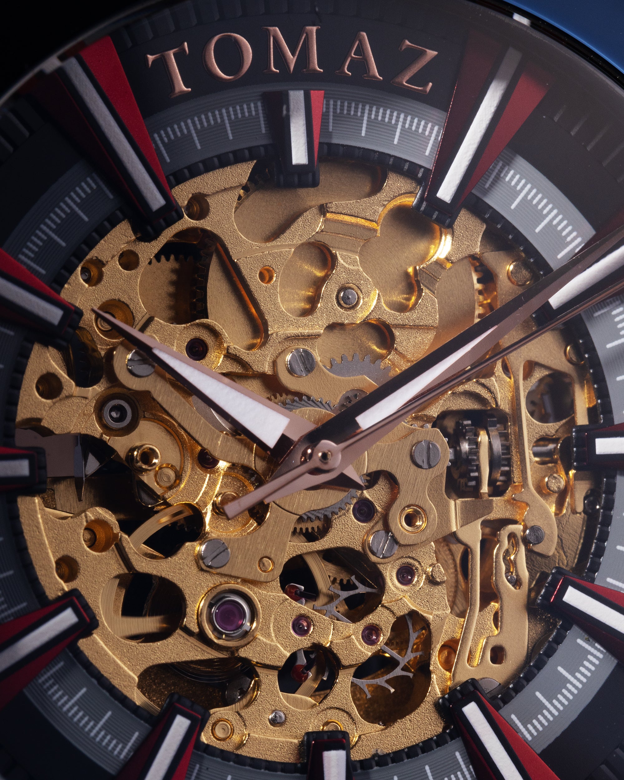 Skeletor TW003B-D2 (Black/Red) Red Salmon Leather Strap