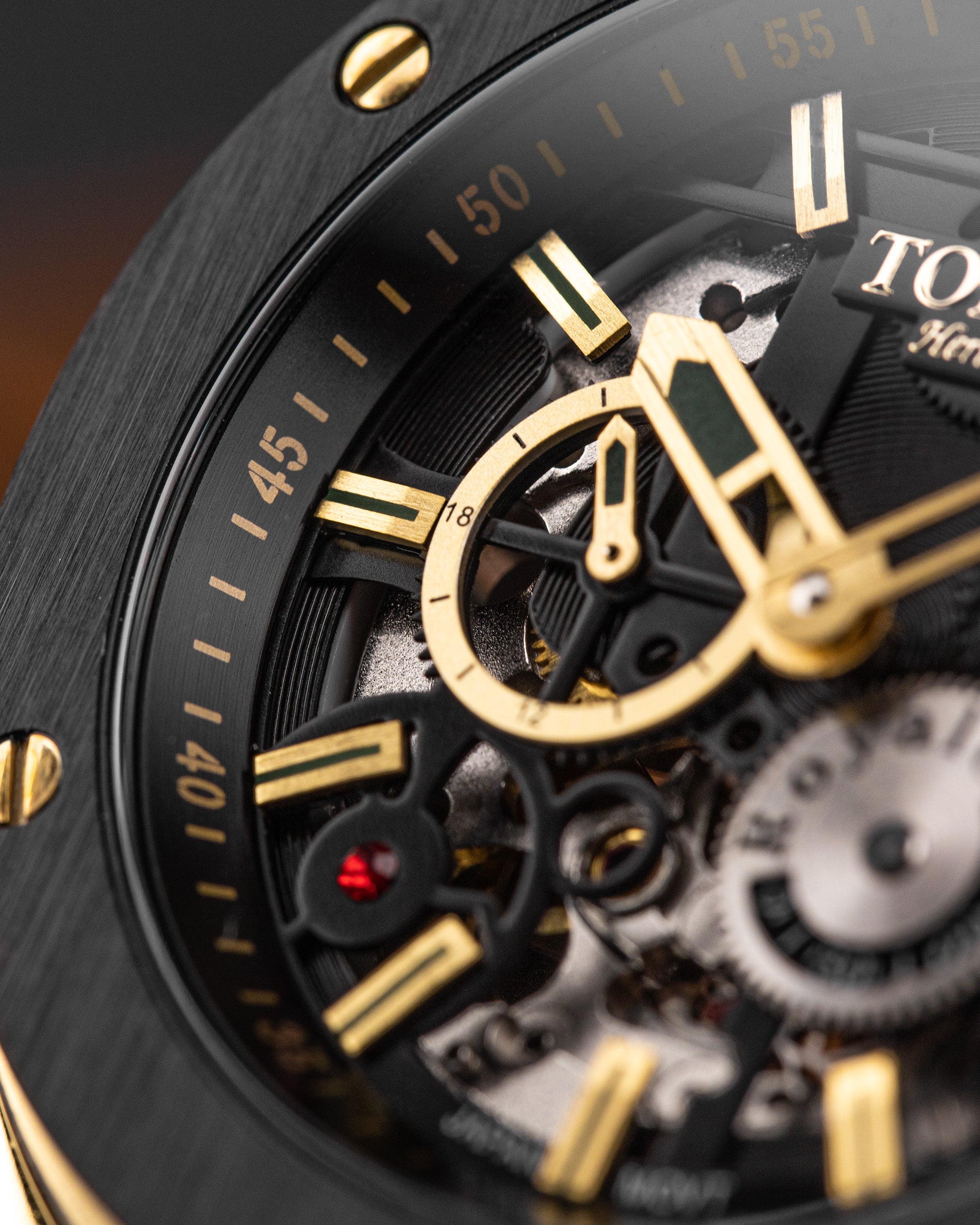 Tomaz Men's Watch TW014-D9 (Gold/Black) Green Leather Strap