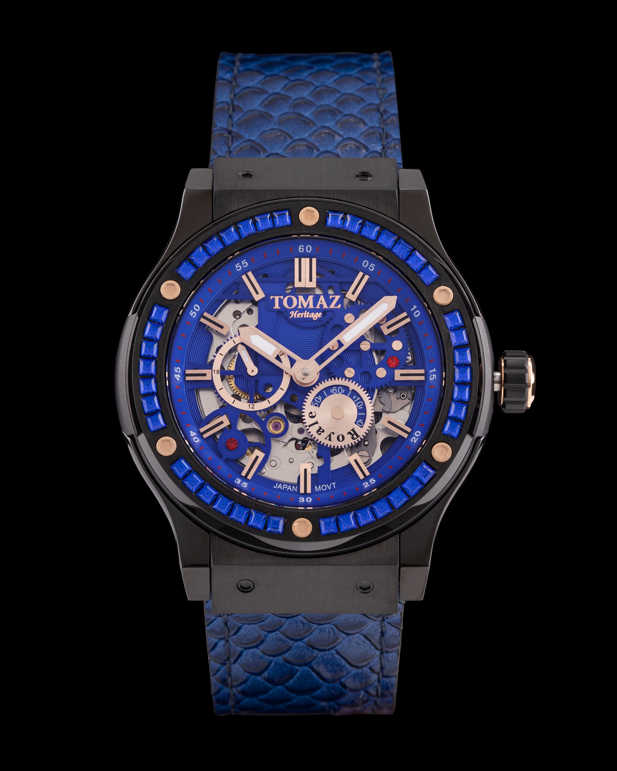 Tomaz Royale TW014B-D3 Crystal Watch – Salmon Leather Strap