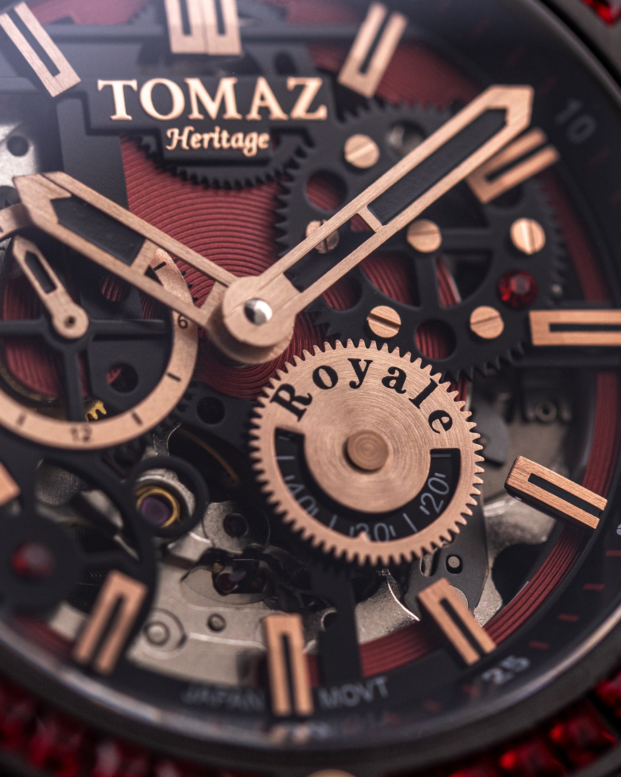 Tomaz Royale TW014B-D4 Crystal Watch – Salmon Leather Strap