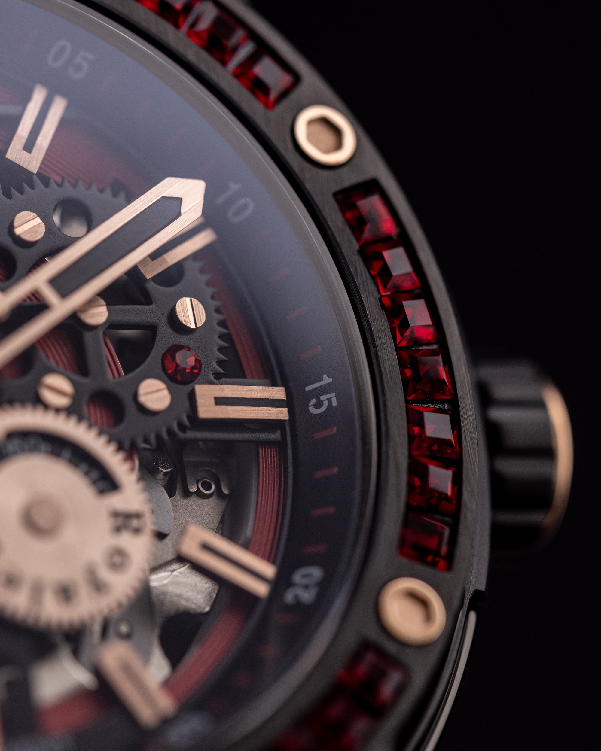 Tomaz Royale TW014B-D4 Crystal Watch – Salmon Leather Strap