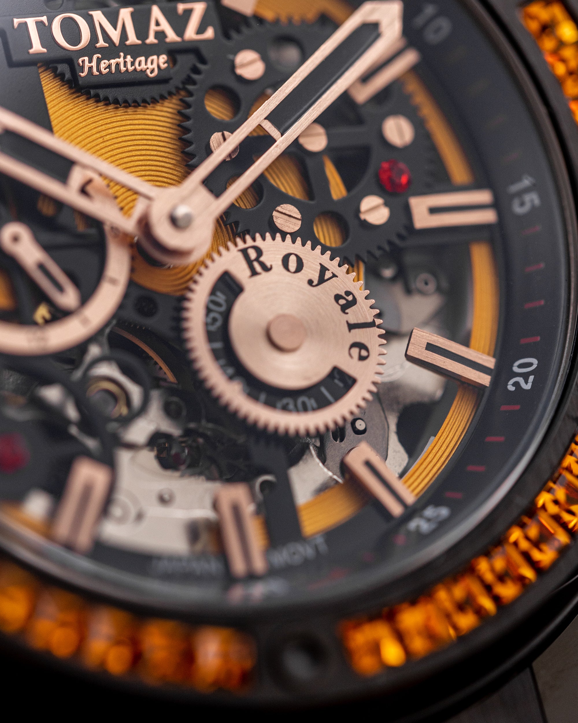 Royale TW014B-D6 (Black/Yellow) with Yellow Crystal (Yellow Salmon Leather Strap)