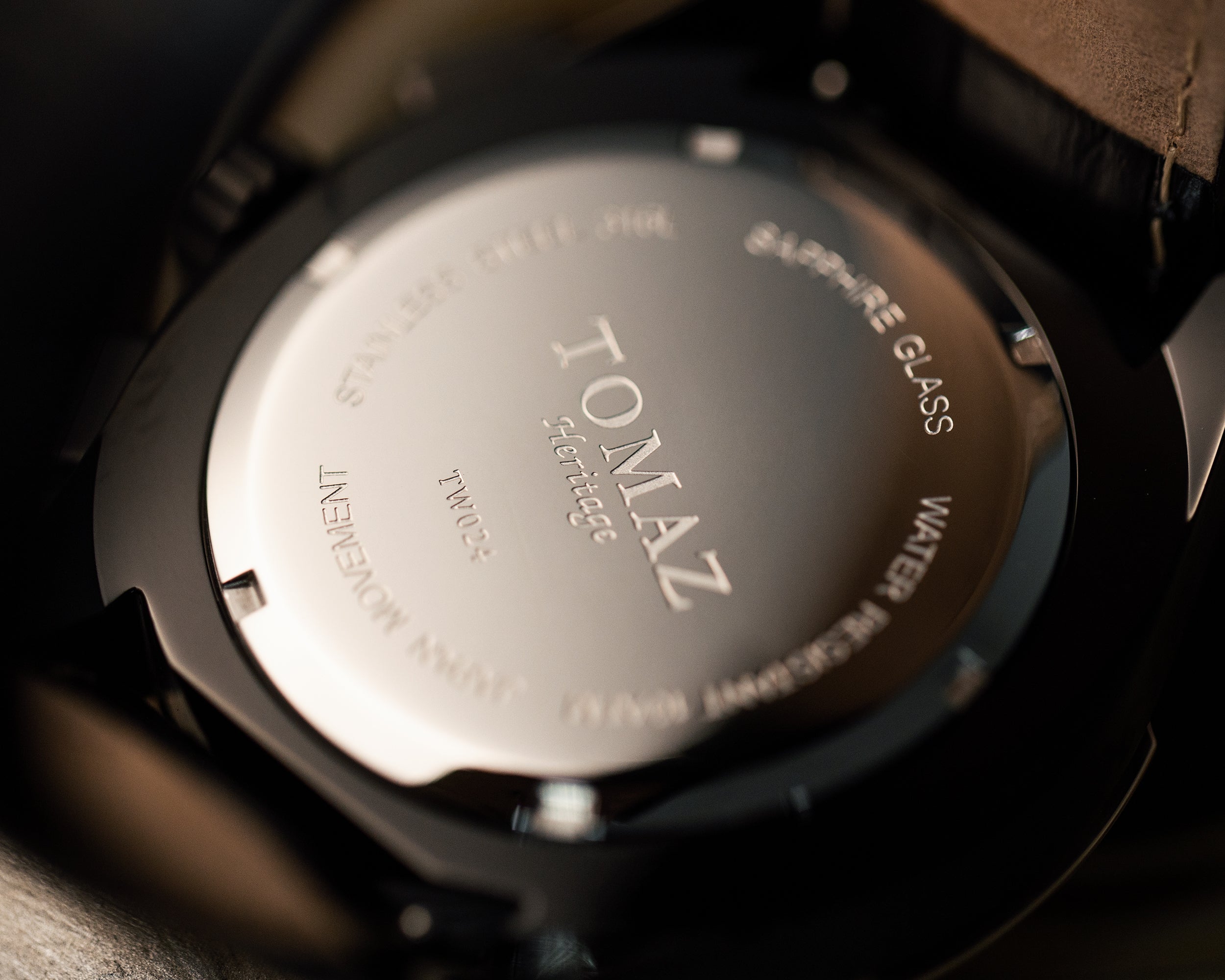RAWR III TW024D-D9 (Black/Rosegold) with White Swarovski (Black Bamboo Leather Strap)