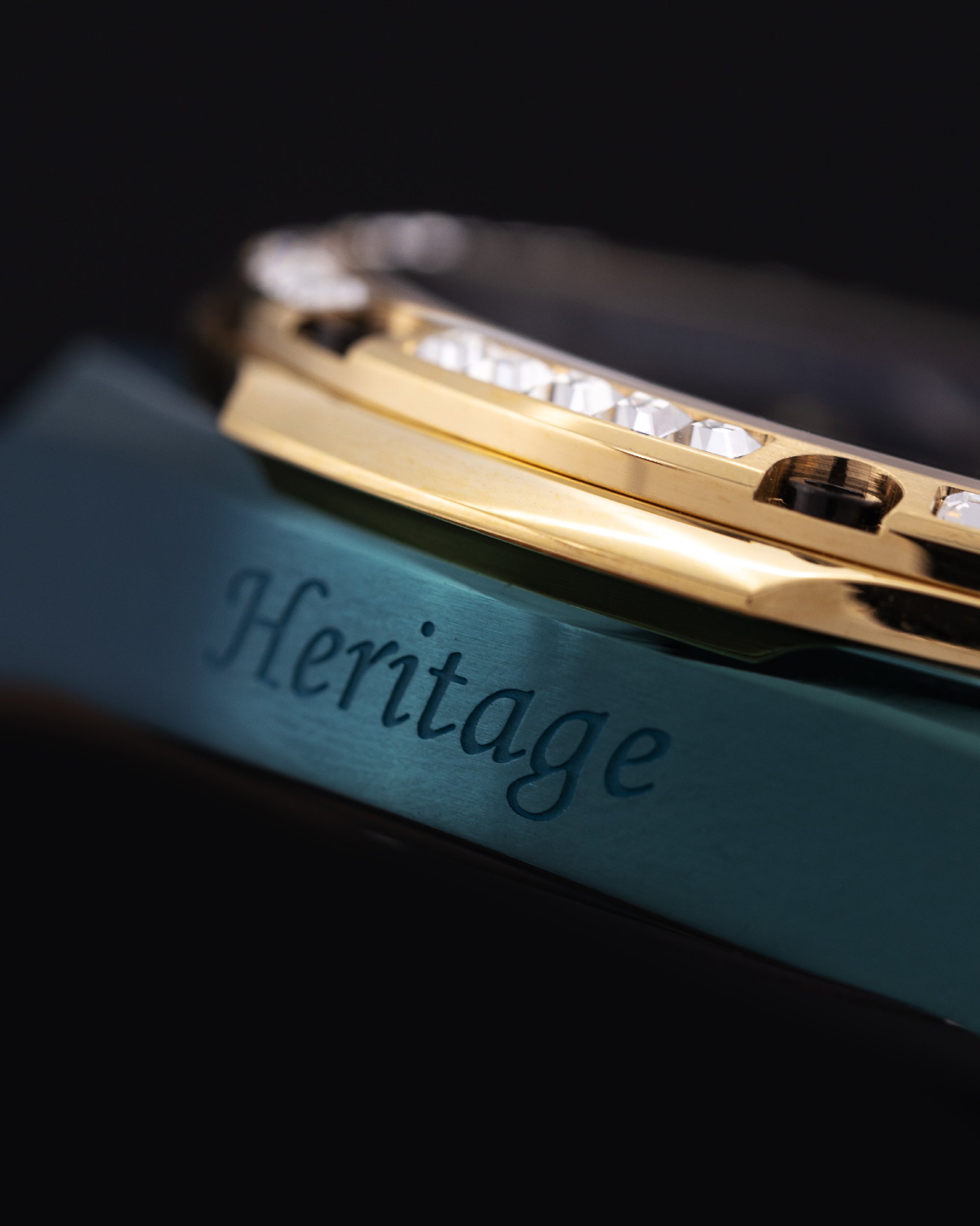 RAWR III TW024E-D9 (Green/Gold/Black) with Crystal (Green Bamboo Leather Strap)