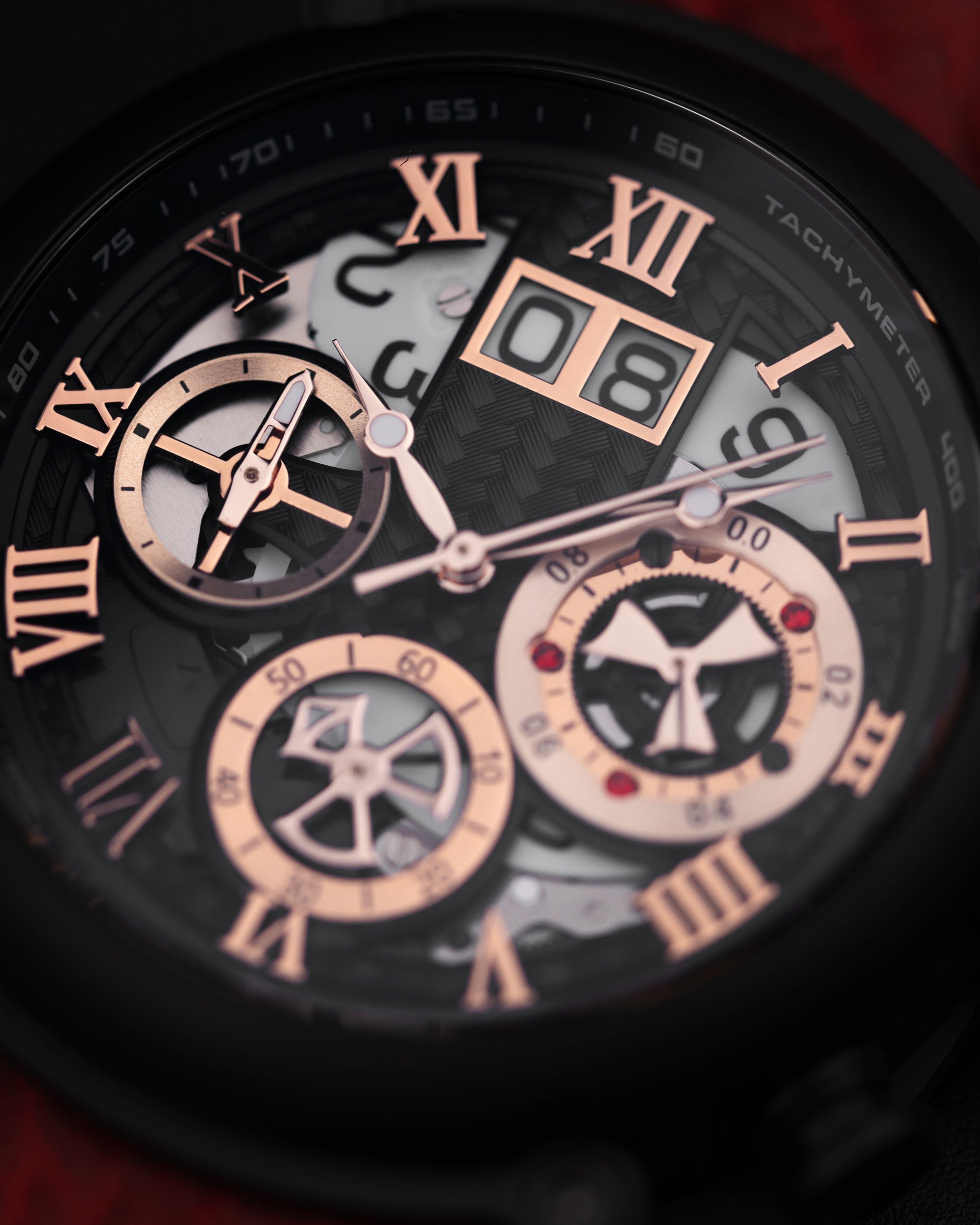 Xavier TW026-D6A (Hitam) Tali Kulit Merah