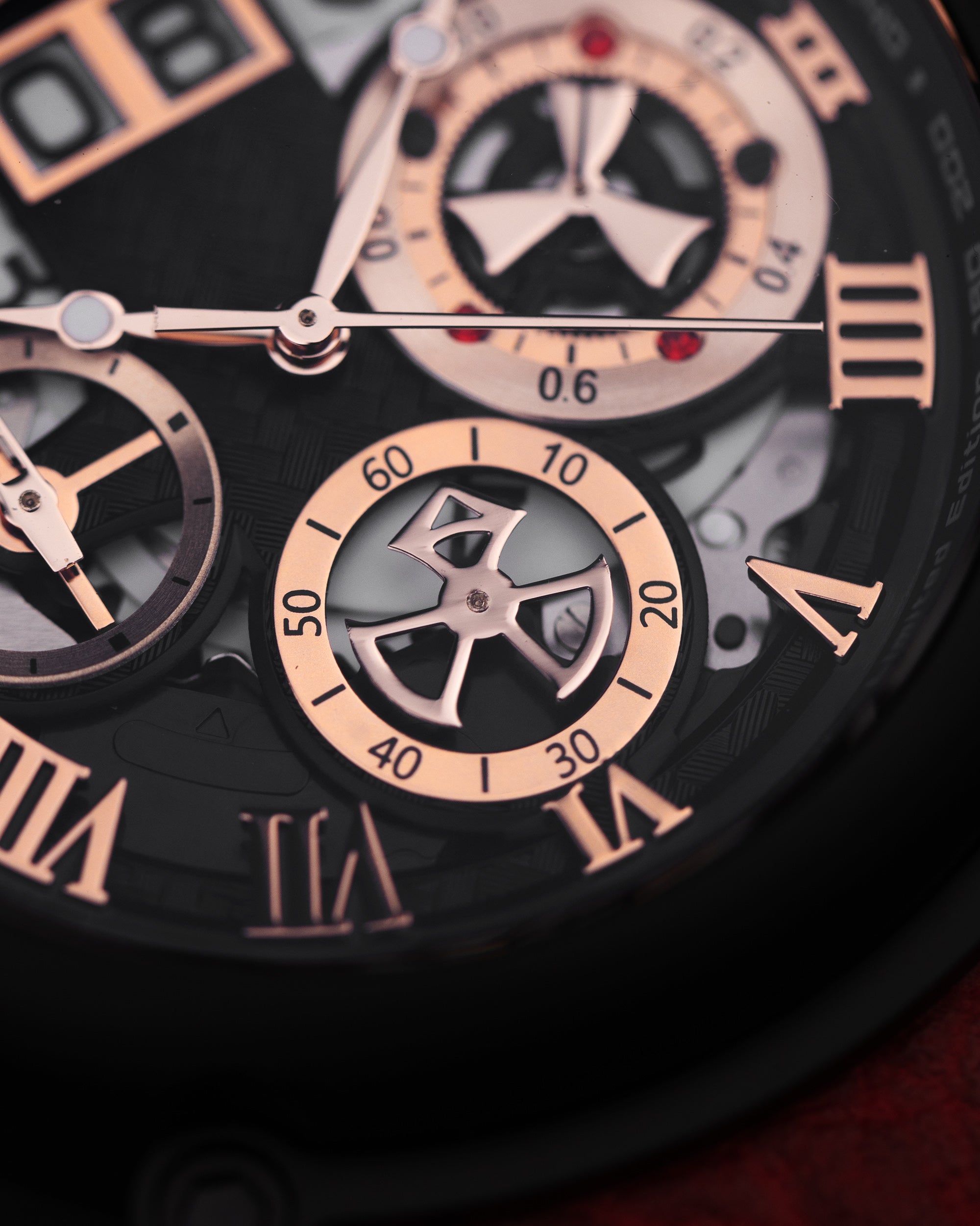 Xavier TW026-D6A (Hitam) Tali Kulit Merah