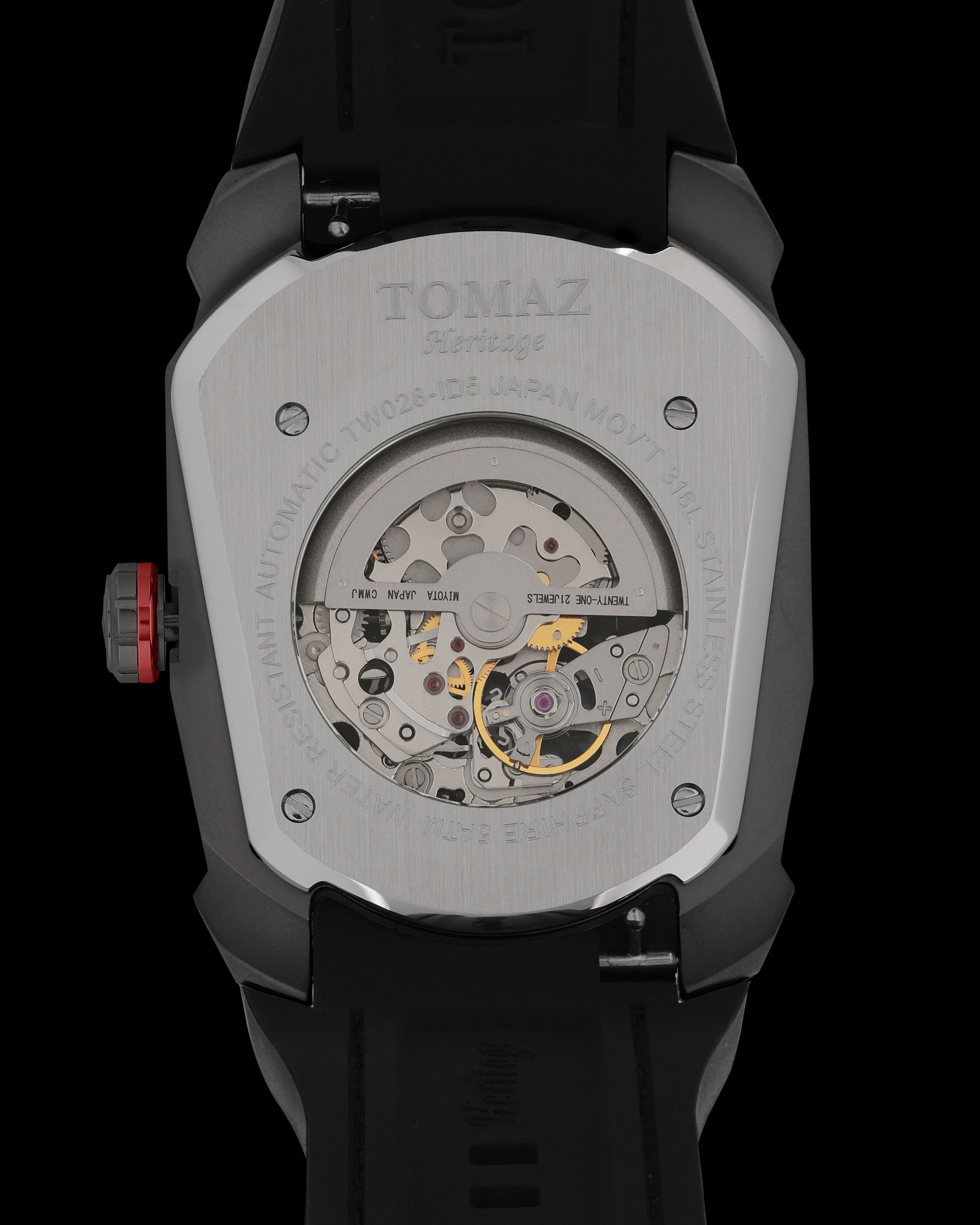 GT Dragon/Tiger TW028-ID5 (Hitam/Emas) dengan Tali Kulit Getah Hitam