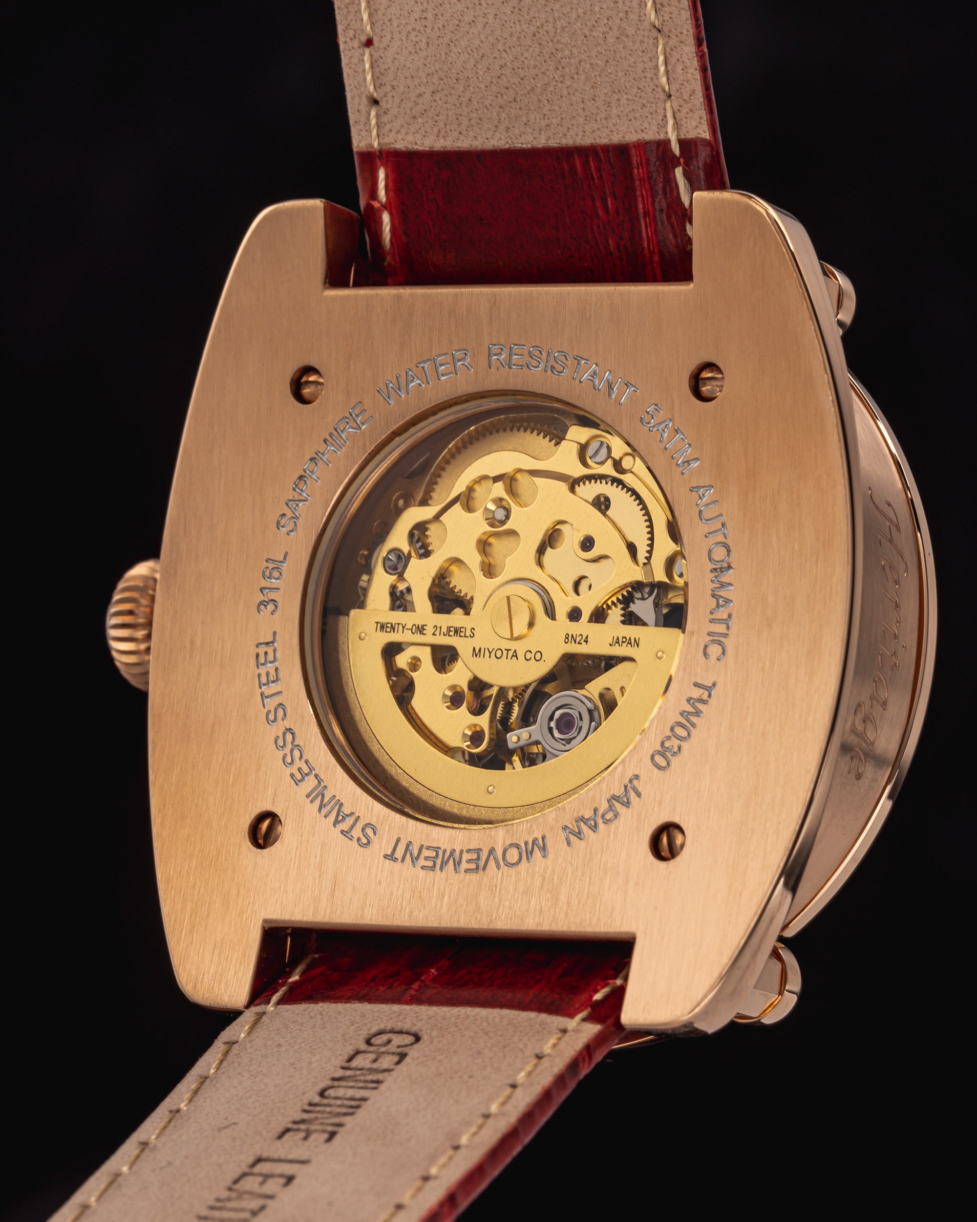 Tomaz Xavier II TW030-D14 Automatic Watch – Bamboo Leather Strap