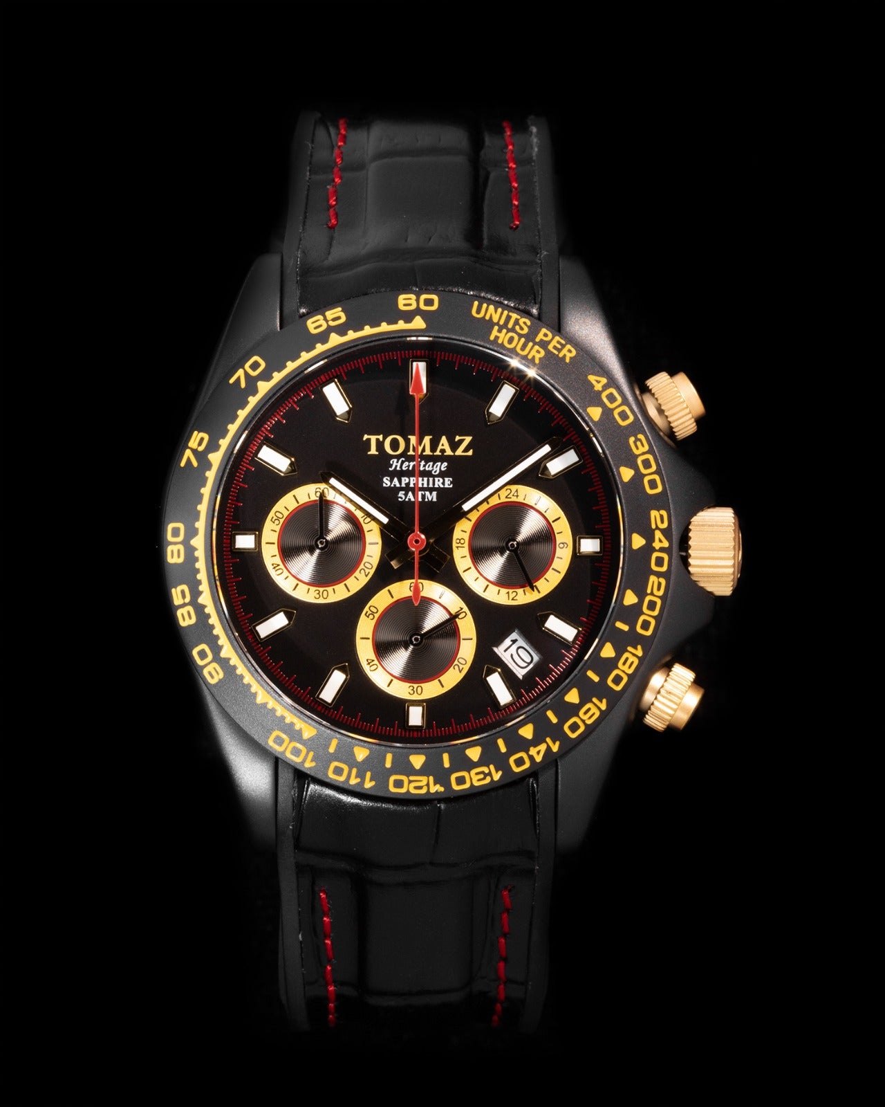 Jam Tangan Lelaki Tomaz GR02-AD19 (Hitam) dengan Tali Kulit Hitam