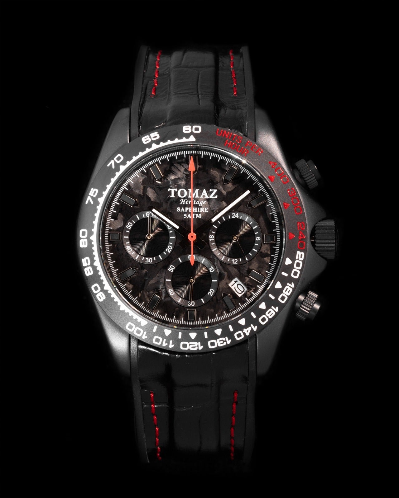 Jam Tangan Tomaz Lelaki GR02-AD23 (Hitam) Tali Kulit Hitam