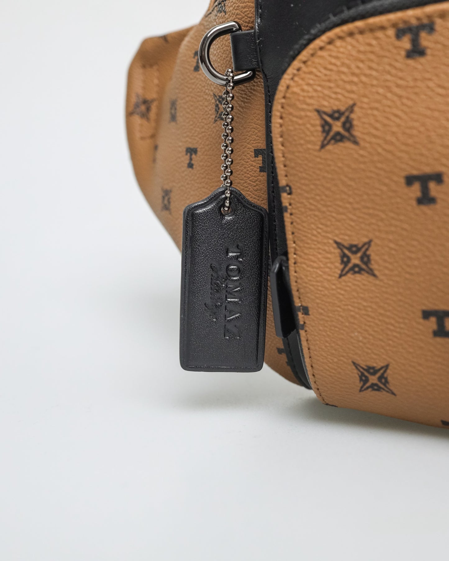 Tomaz Monogram NT-TZ428 Men's Crossbody Pocket Bag (Tan/Black)