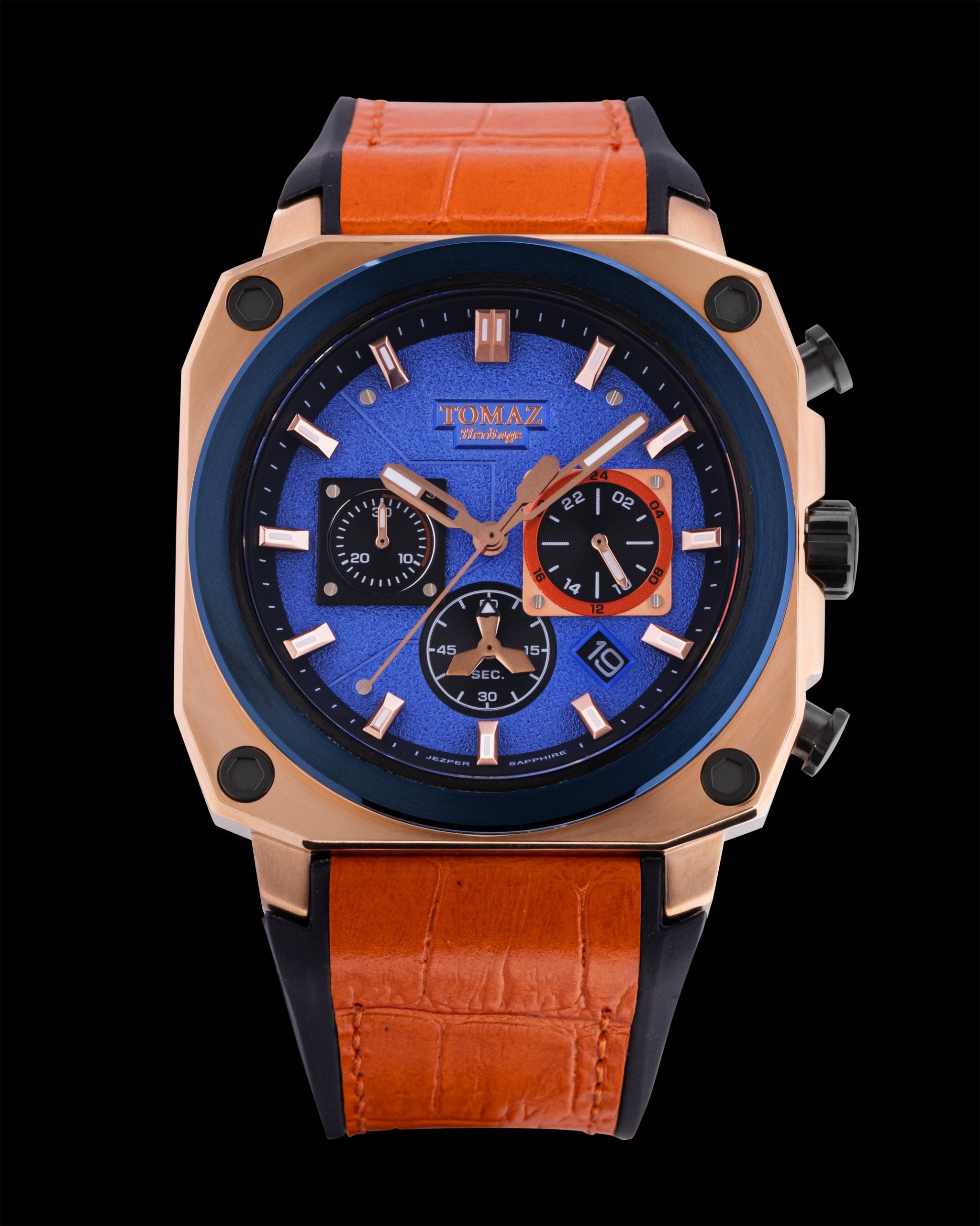 Jezper TQ021B-D701 (Rosegold) with Orange Bamboo Silicon Leather Strap