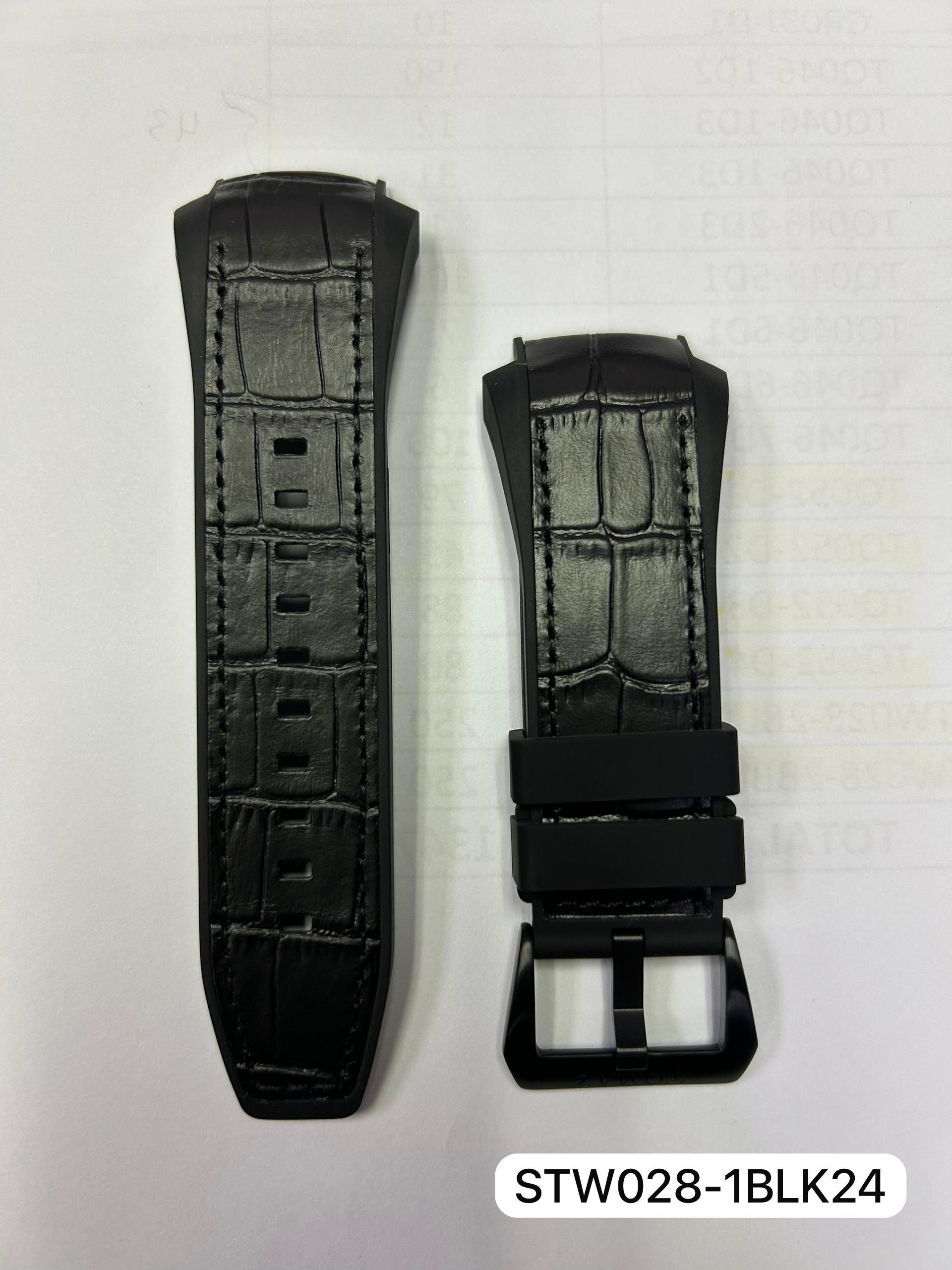 Tomaz STW028-1 24mm Bamboo Leather & Silicone Watch Strap – Fits TW028