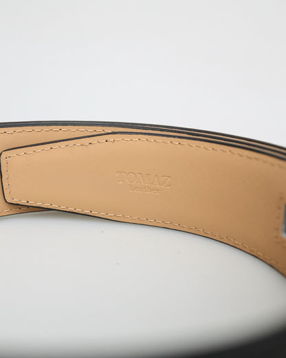 Tomaz AB146 Men's Reversible Leather Belt (Black/Beige)