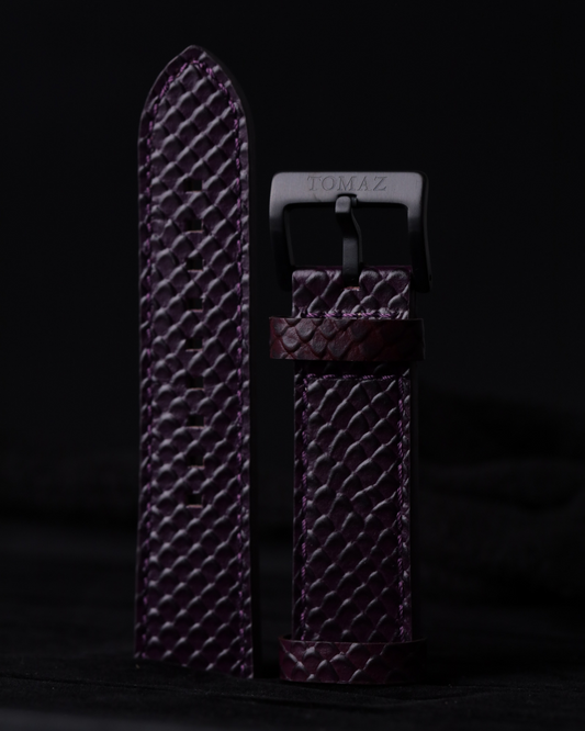 Tomaz TS1-2 Leather Salmon 24mm Strap (Purple)