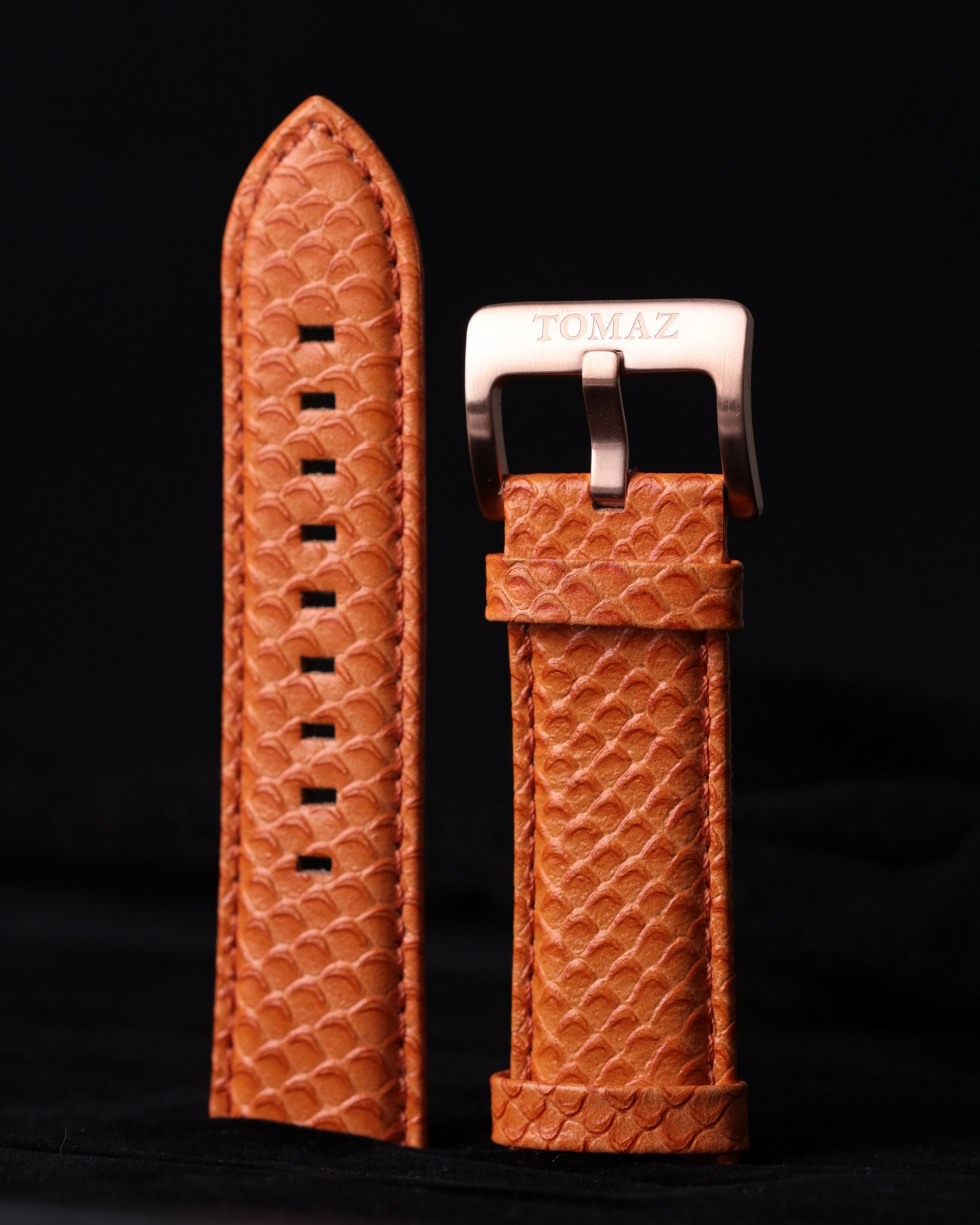 Tomaz TS1-2A Leather Salmon 26mm Strap (Orange)