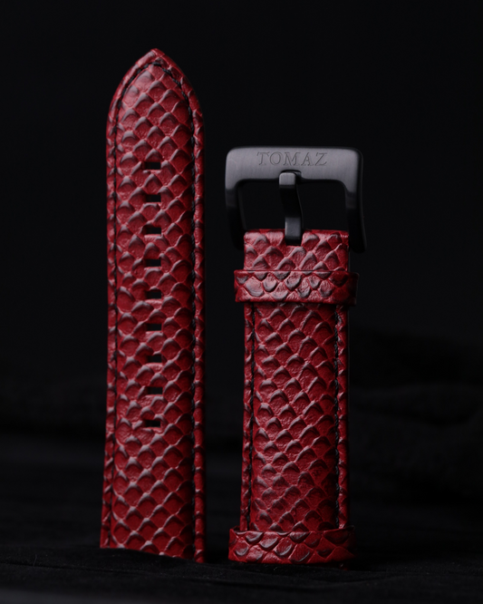 Tomaz TS1-2 Leather Salmon 26mm Strap (Red)