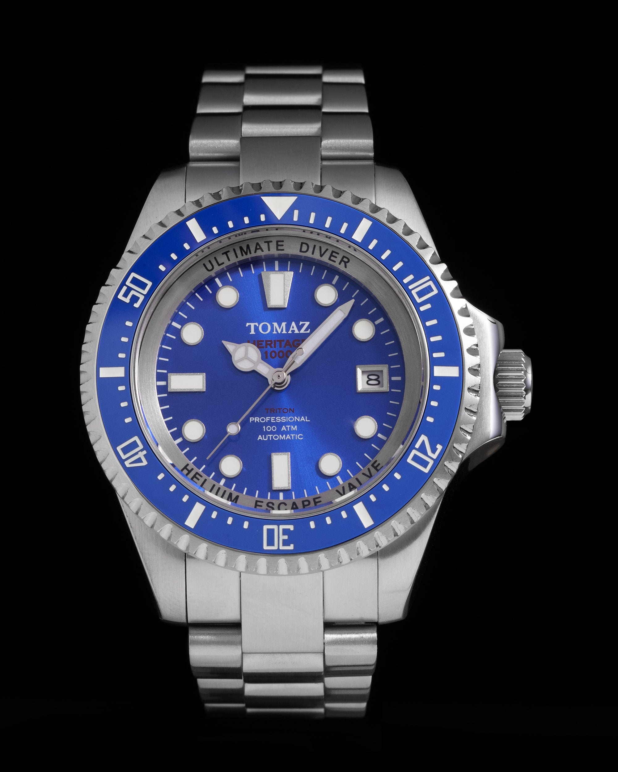 Ultimate Diver GR06B-D4 (Perak/Biru) Keluli Tahan Karat Perak