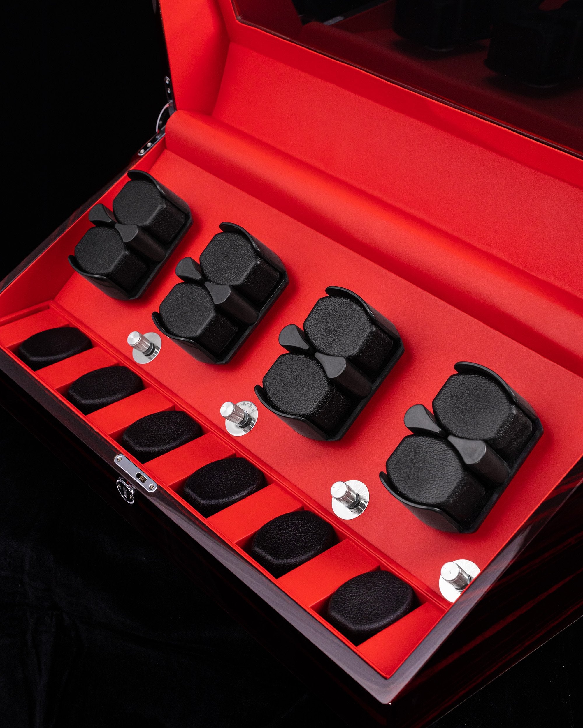 Tomaz TWMD19 Watch Winder S8+6 (Ebony+Red) Black Cushion