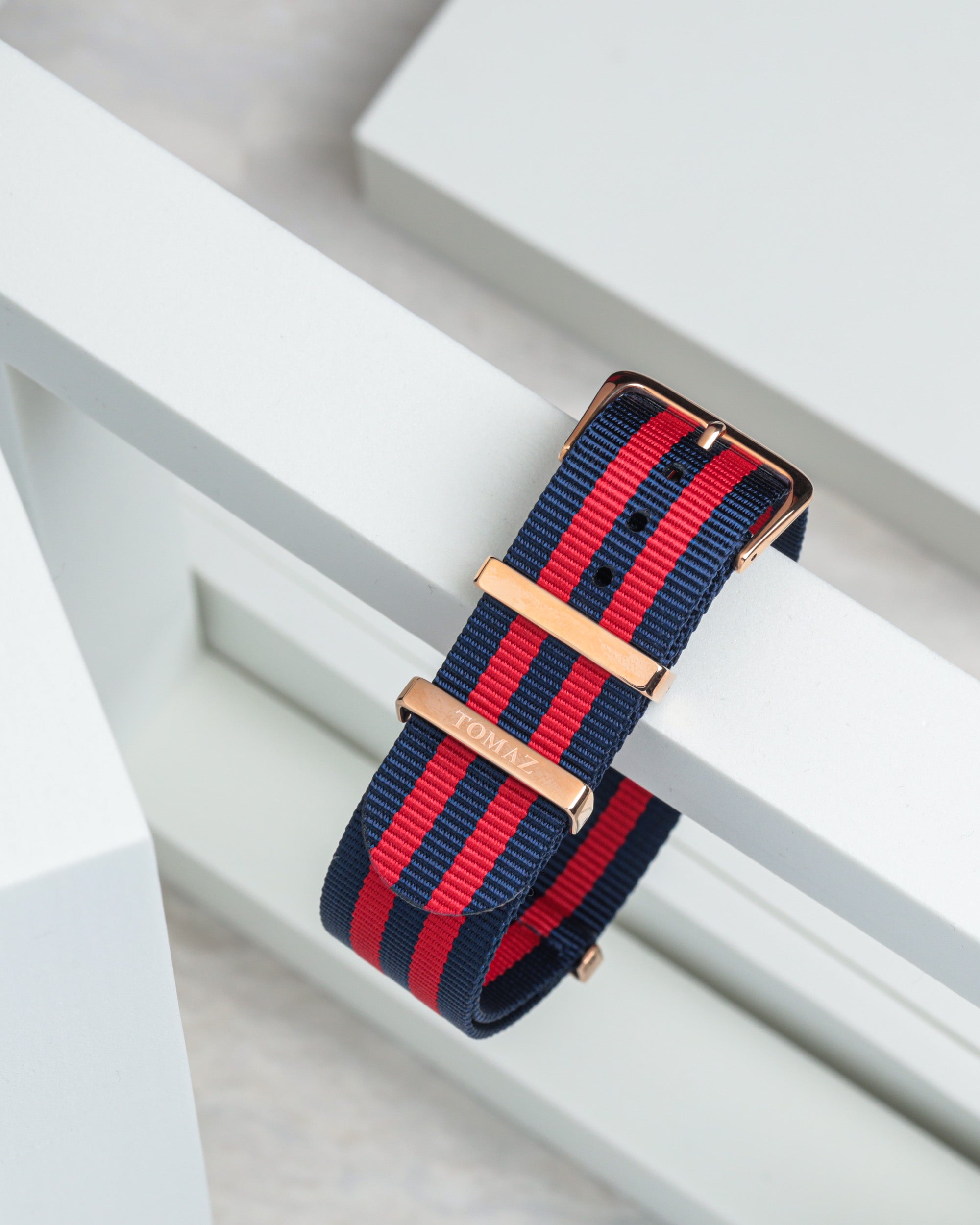 Tali Jam Tangan Tomaz TS4-5B Nilon 22mm (Navy/Merah)