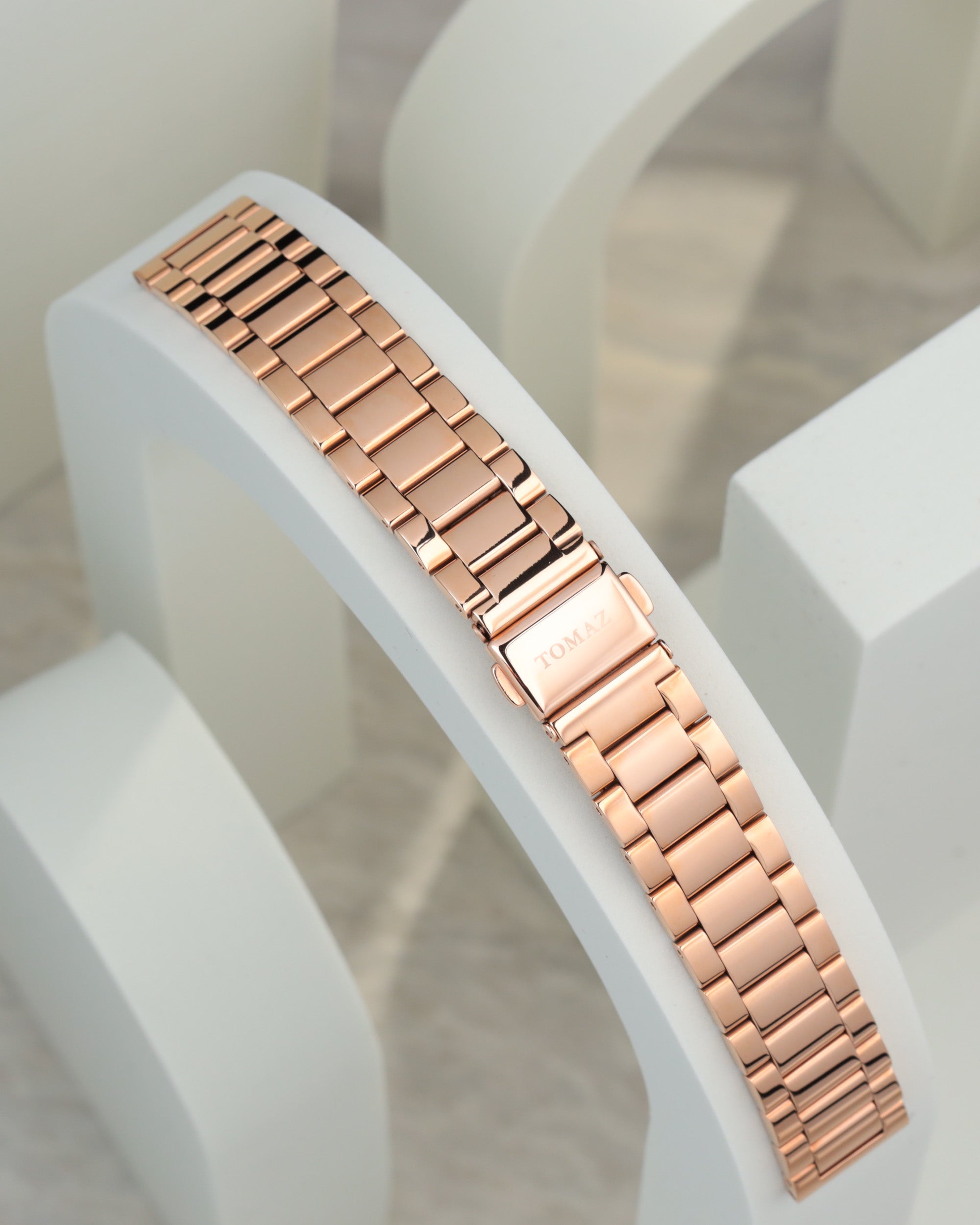 Tomaz TS5B Metal Plain 16mm Watch Strap (Rosegold)