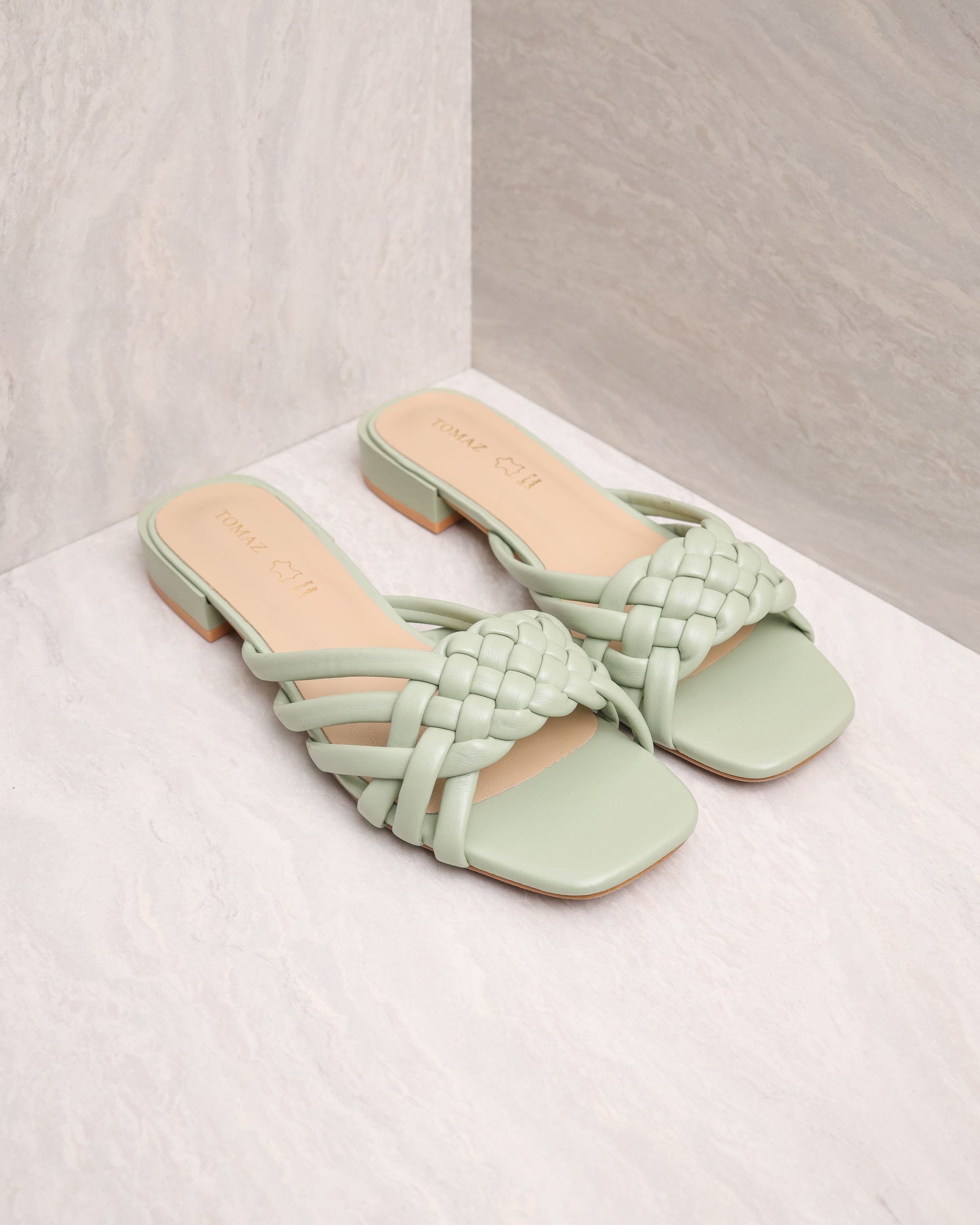 Tomaz YX55 Ladies Braided Strap Sandals (Green)