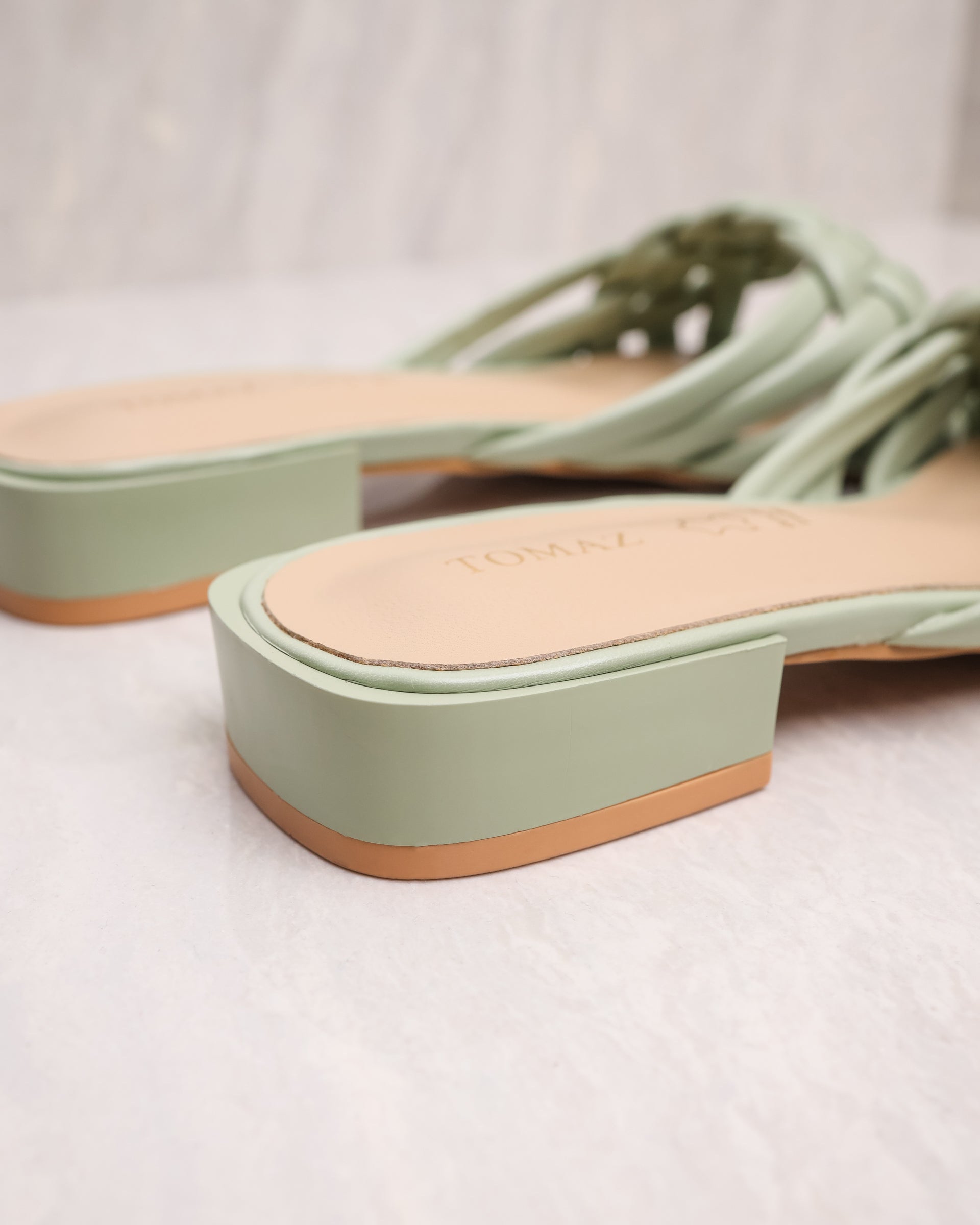 Tomaz YX55 Ladies Braided Strap Sandals (Green)