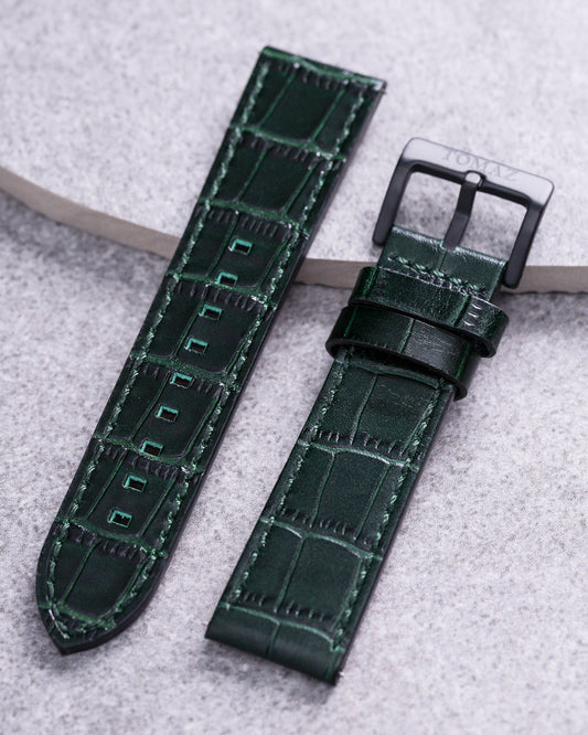 Tomaz TS1-1 Leather Bamboo 24mm Strap (Green)