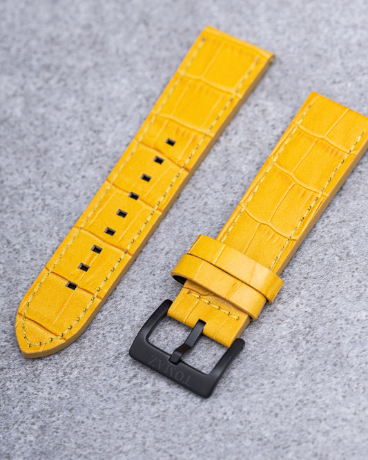 Tomaz TS1-1 Leather Bamboo 24mm Strap (Yellow)