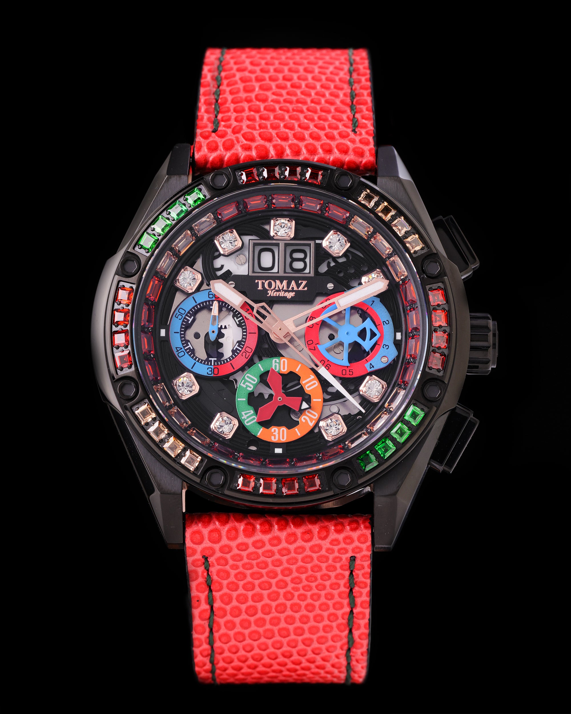 Tomaz RAWR III TW024F-D11 Crystal Watch – Salmon Leather Strap