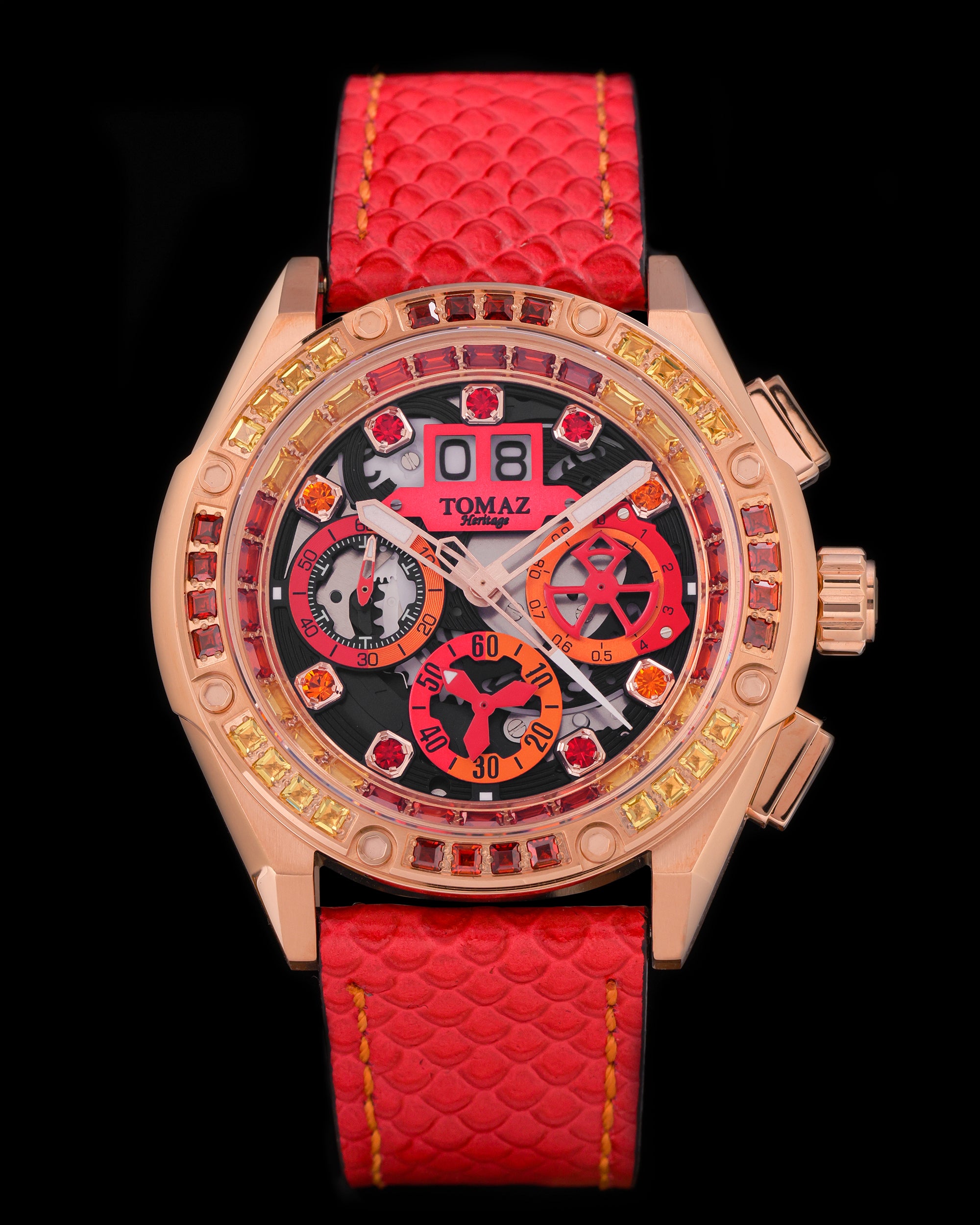 Tomaz RAWR III TW024F-D13 Crystal Watch – Salmon Leather Strap