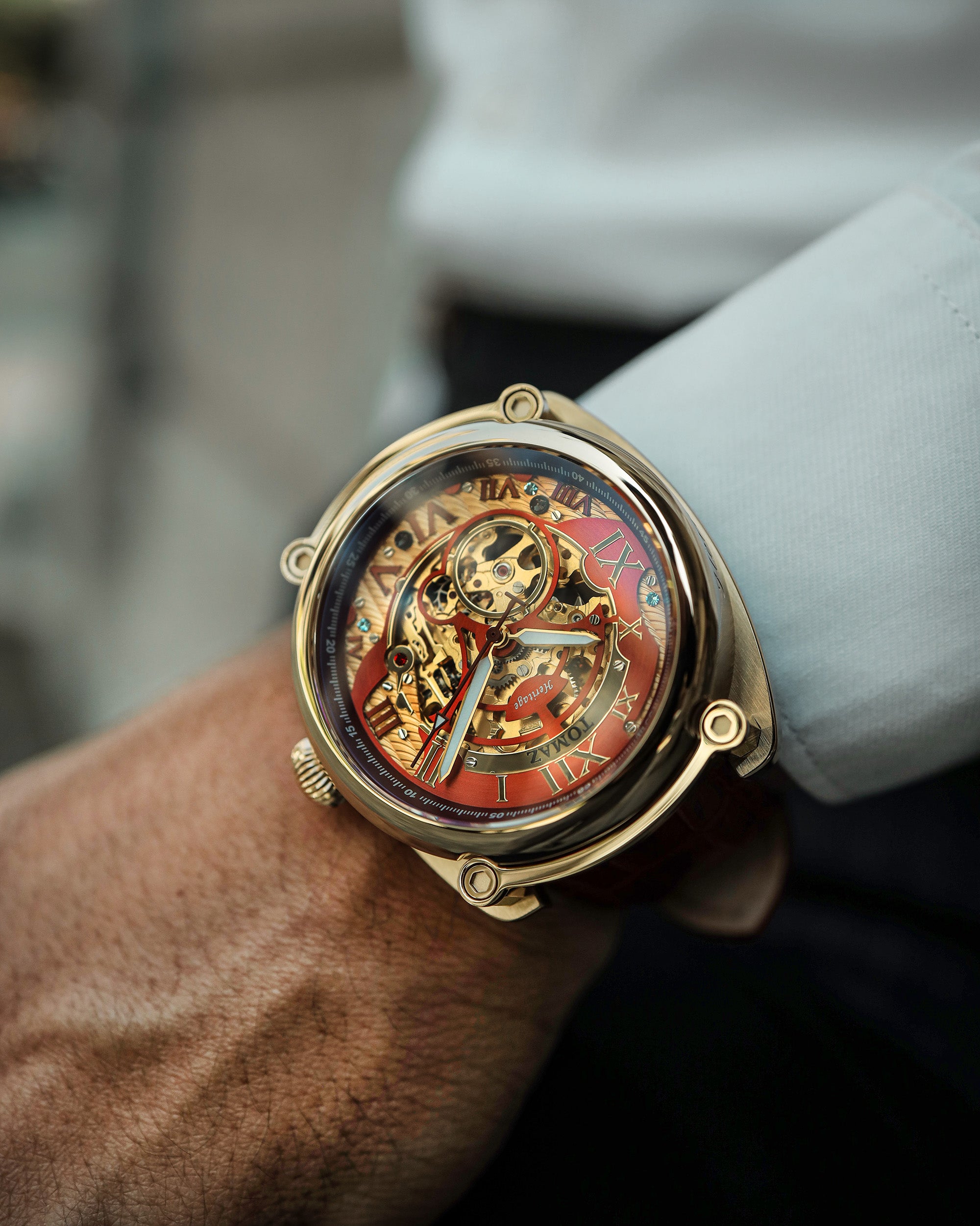 Tomaz Xavier II TW030-D18 Automatic Watch – Bamboo Leather Strap