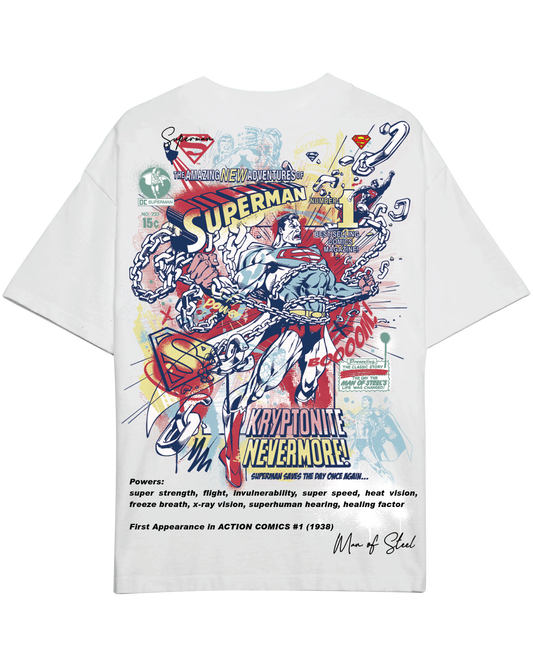 Turbo Superman CC-1285 Over-sized T-shirt (White/Red)