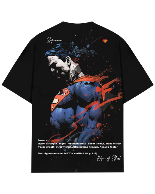 Turbo Superman CC-1284 Over-sized T-shirt (Black/Blue/Red)