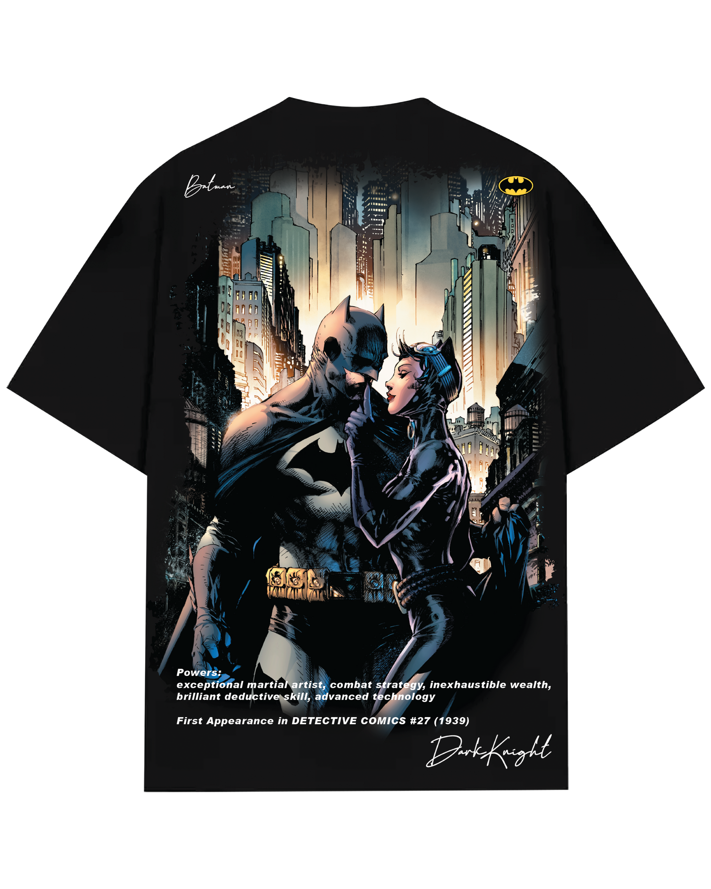 Turbo Batman & Catwoman CC-1292 Over-sized T-shirt (Black/Yellow)