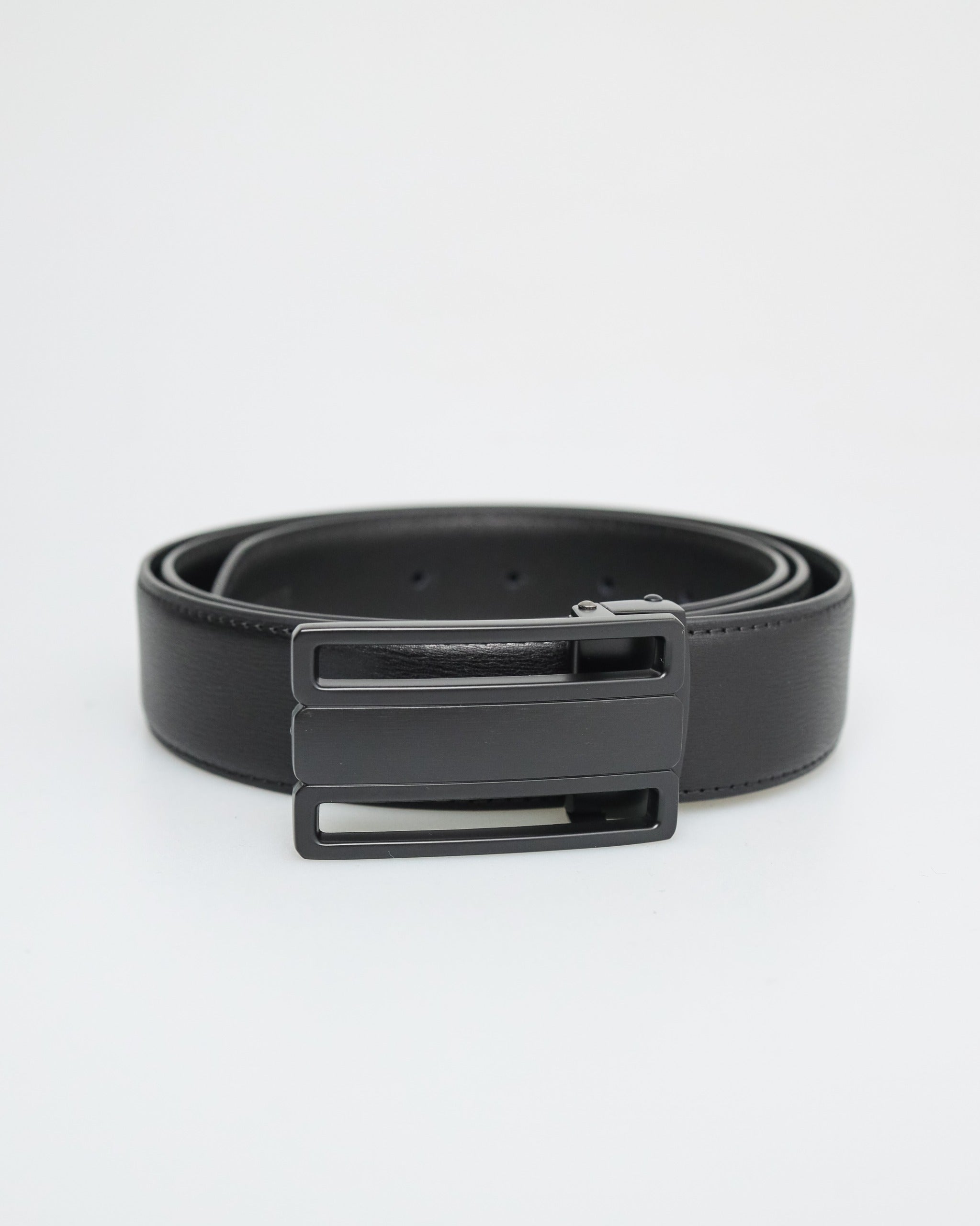 Tomaz AB144 Men's Plaque Leather Belt (Black)