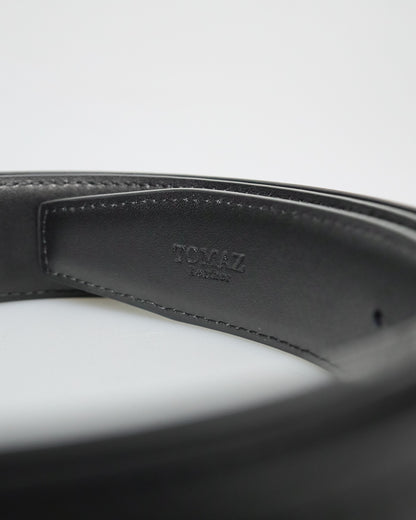 Tomaz AB144 Men's Reversible Split Leather Belt (Black)