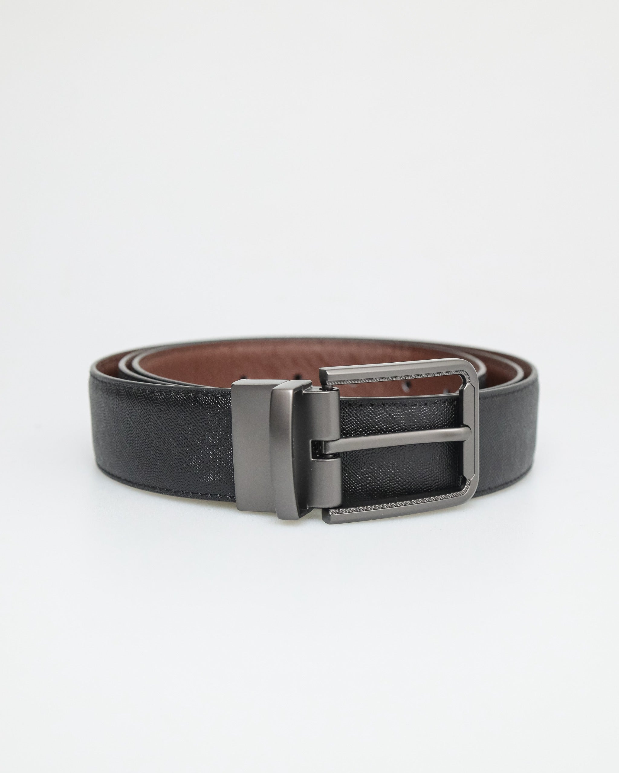 Tomaz AB137 Men's Split Leather Belt (Black/Brown)