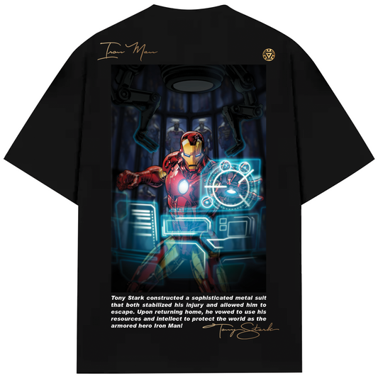 Turbo Iron Man CC-1263 Over-sized T-shirt (Black/Blue)