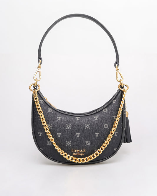 Tomaz BL250 Monogram Ladies Crescent Bags (Black)