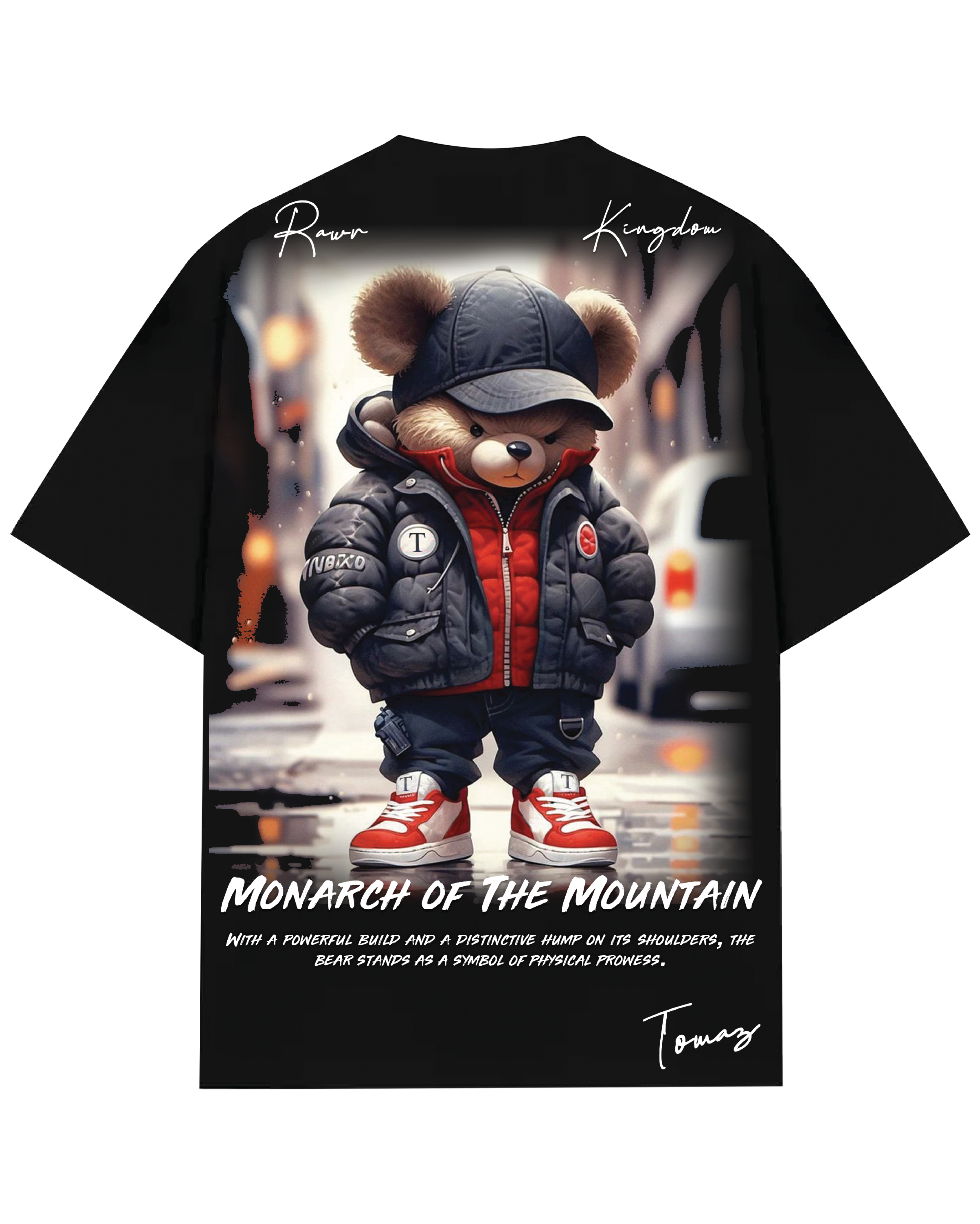 Turbo Bear CC-A013 Over-sized T-shirt (Black/Red)