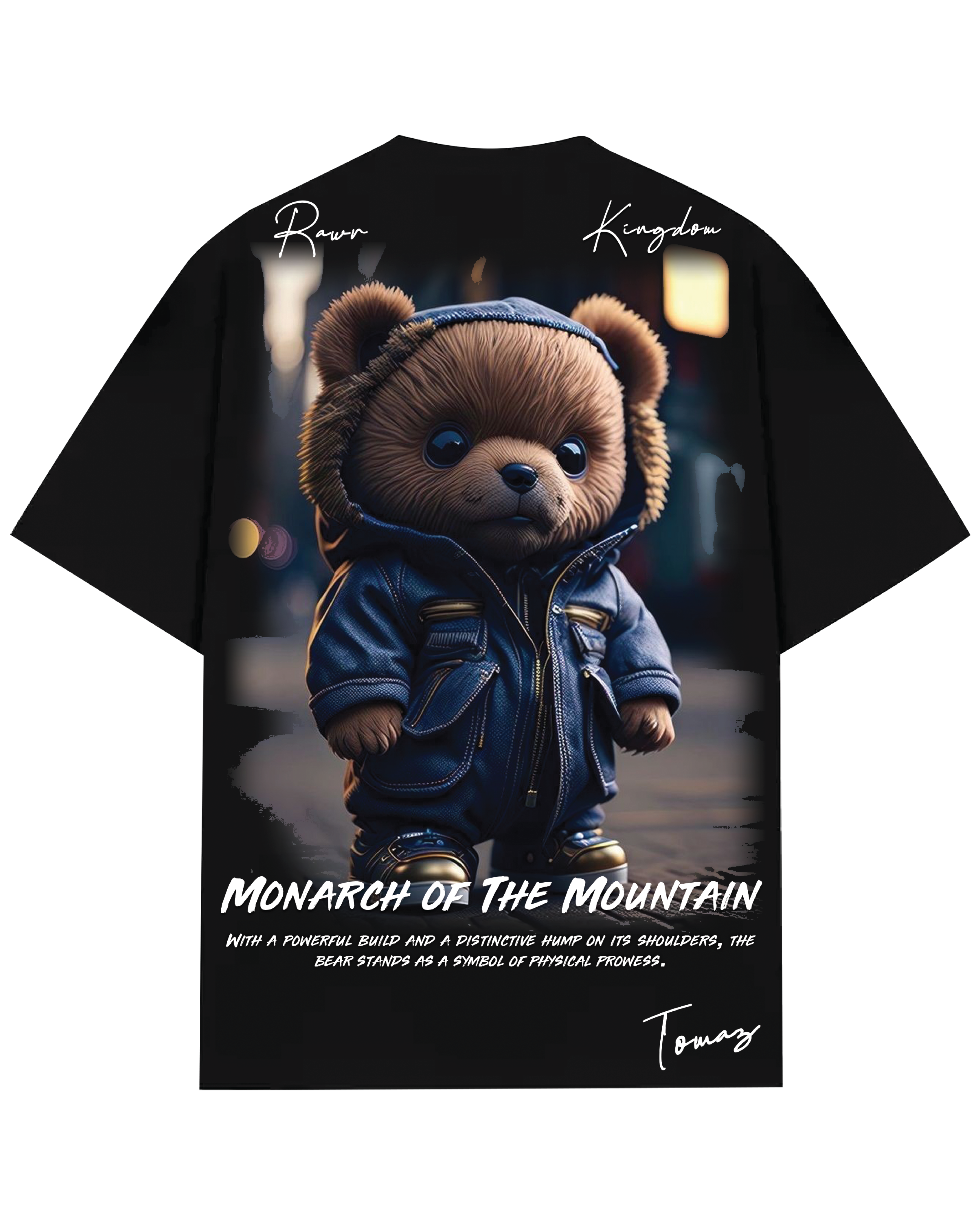 Turbo Bear CC-A012 Over-sized T-shirt (Blue/Orange)