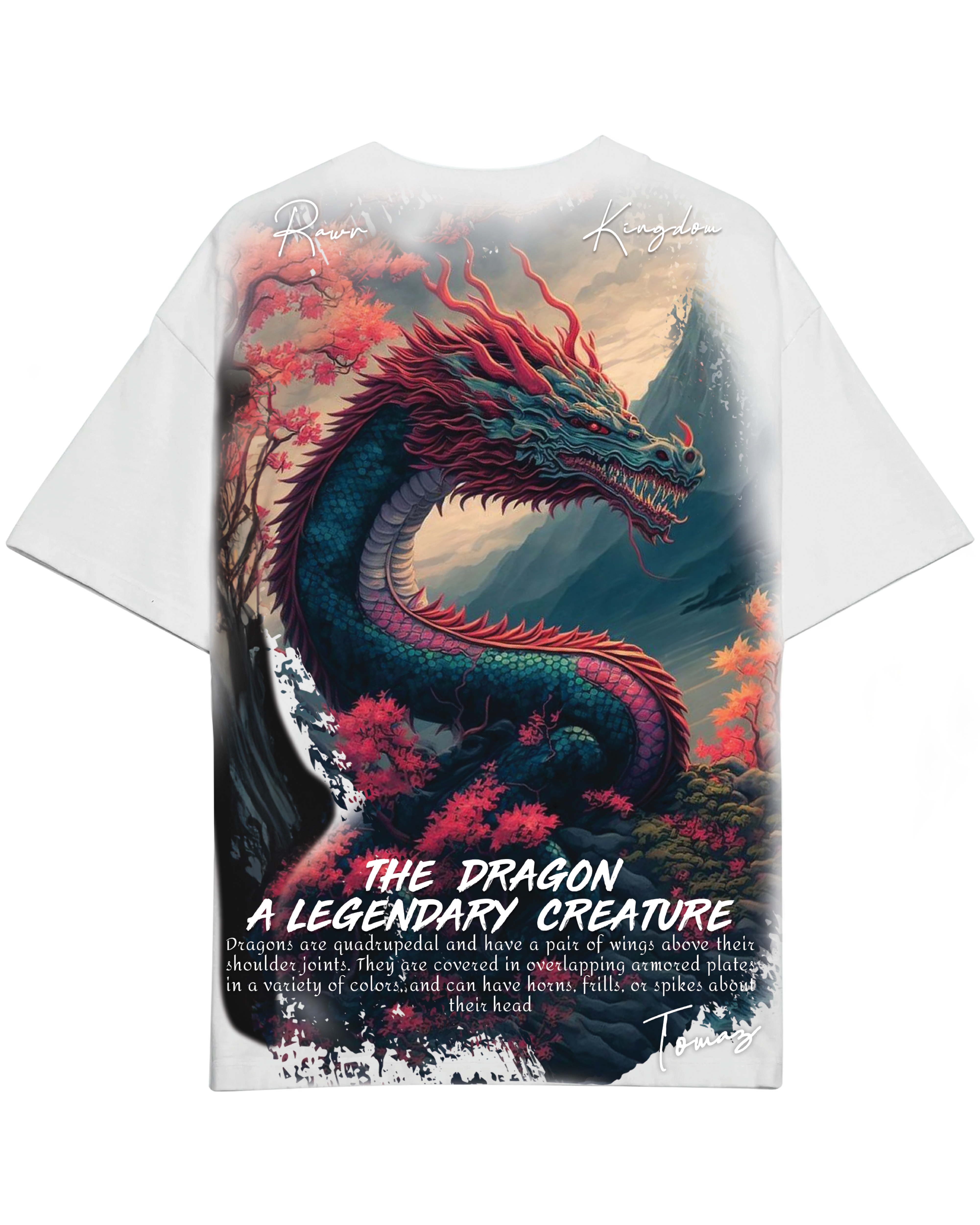 Turbo CC-A004 Dragon T-shirt (White/Green/Red)