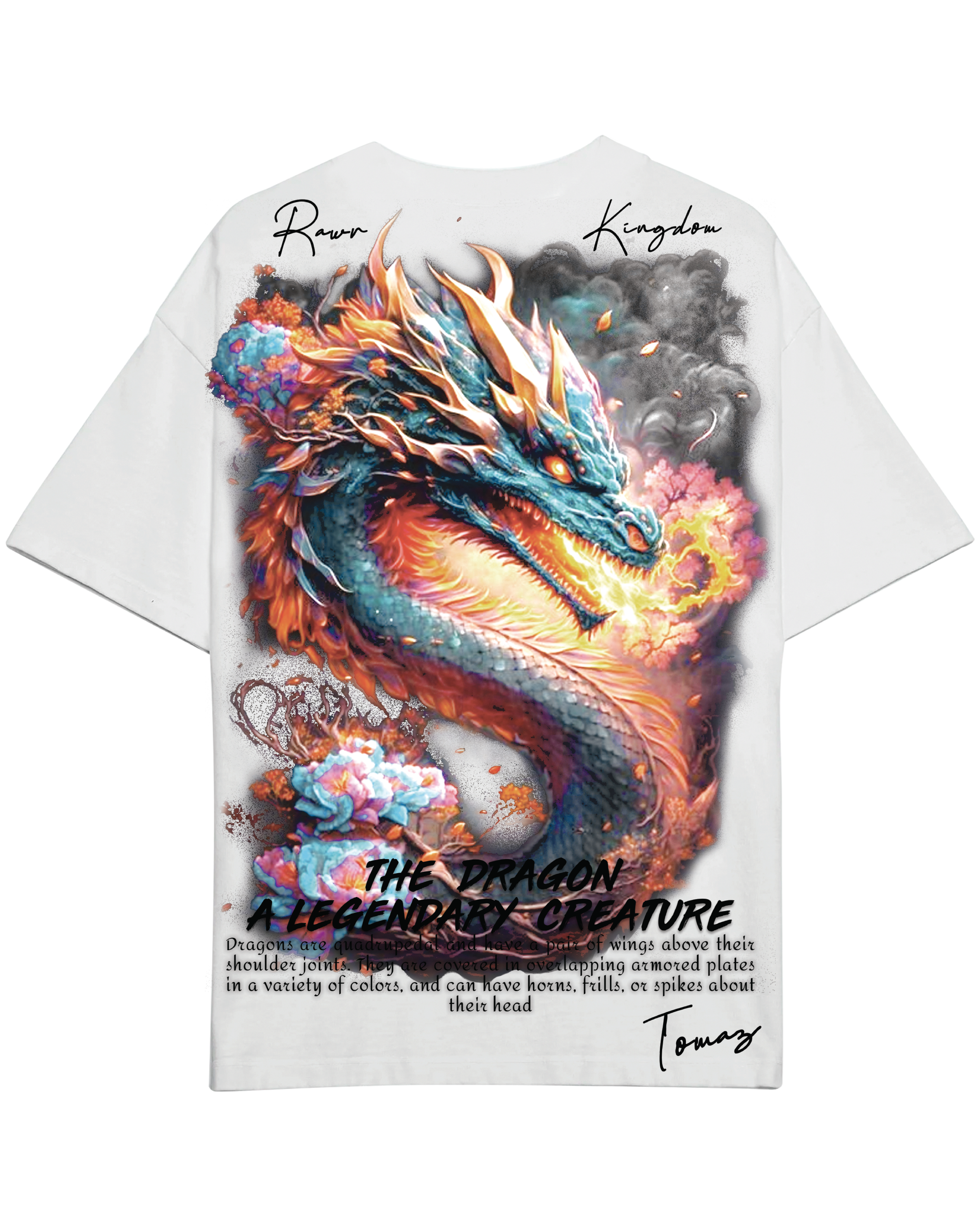 Turbo CC-A006 Dragon T-shirt (White/Green/Orange)