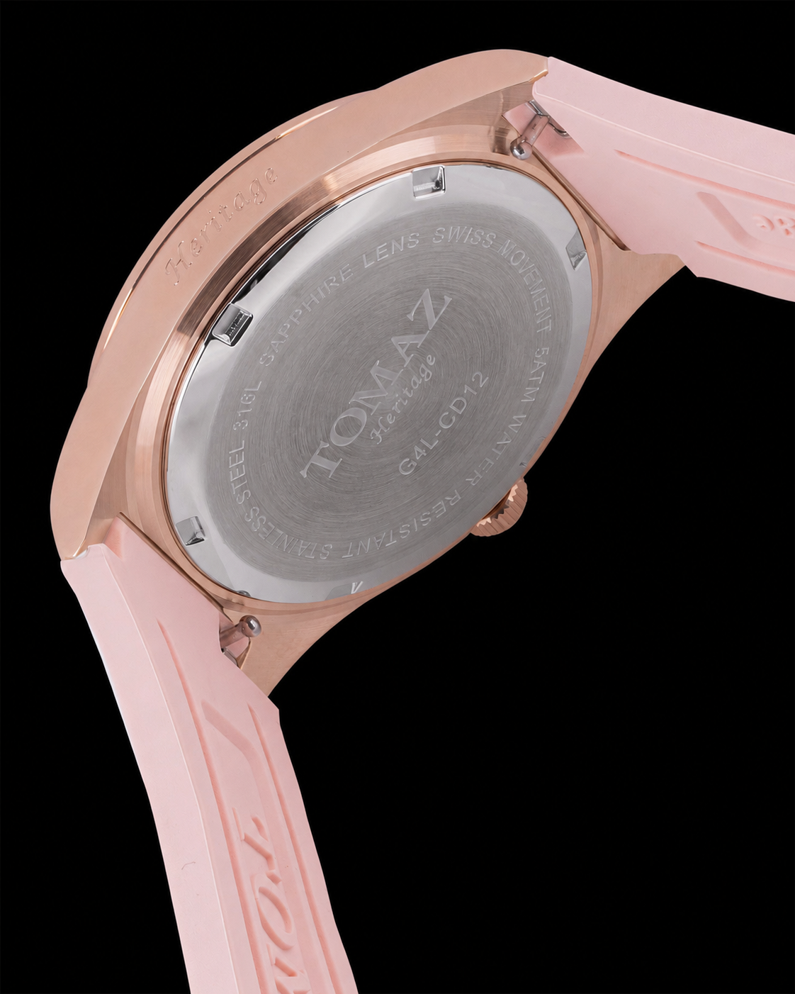 Tomaz G4L-CD12 (Rosegold/Beige) with Beige Rubber Leather Strap
