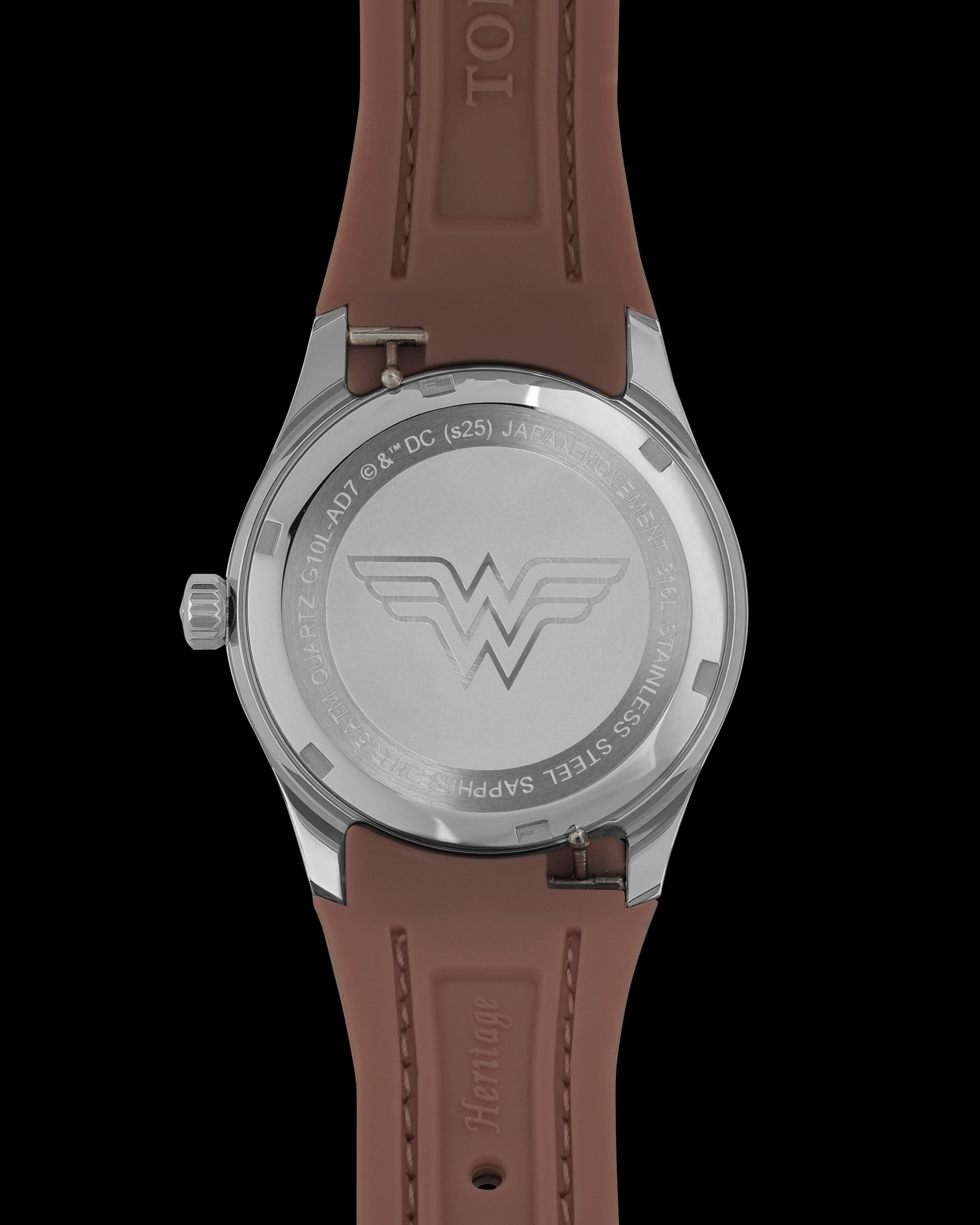 DC Wonder Woman G10L-AD7 (Beige/Silver) with Beige Rubber Leather Strap