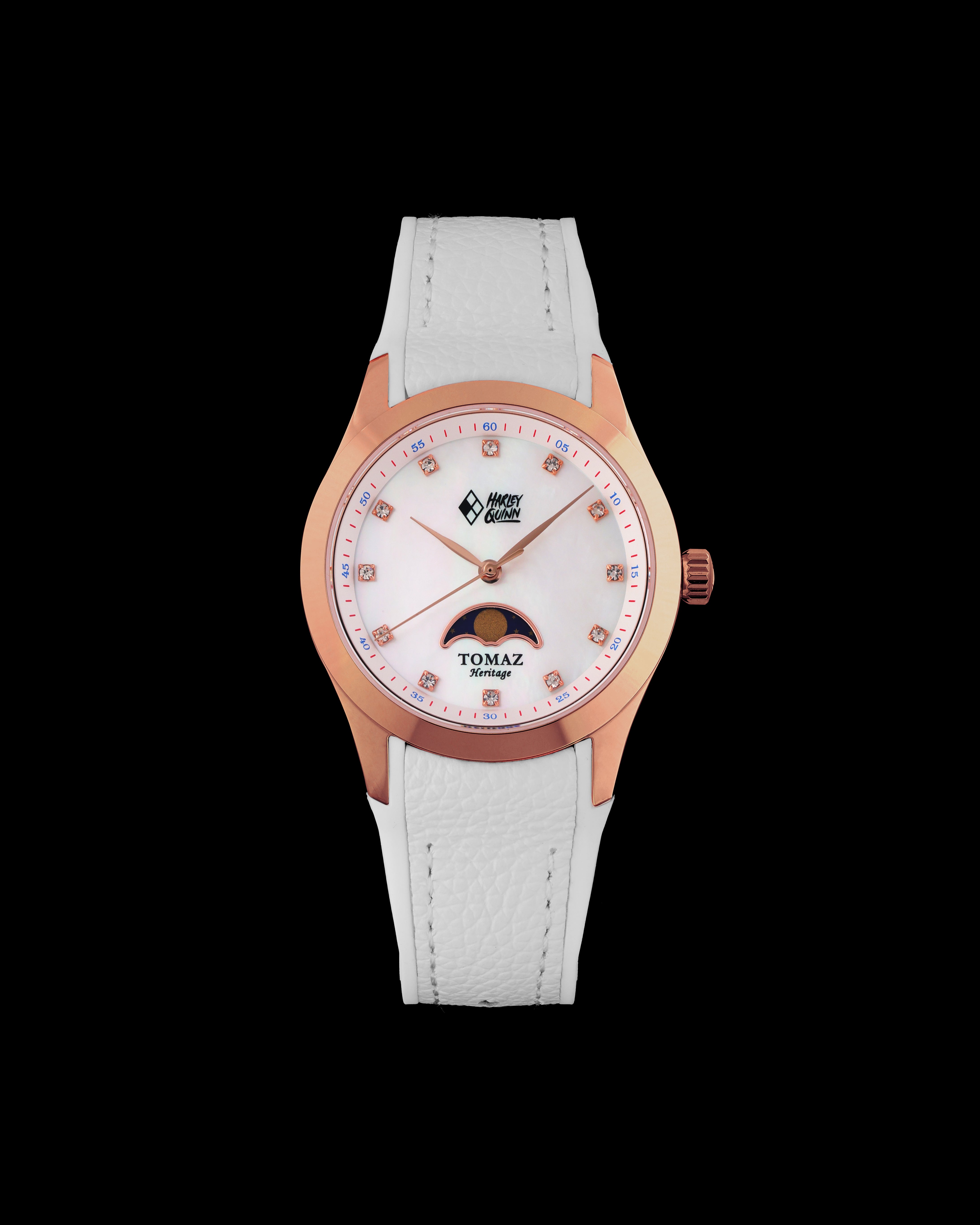DC Harley Quinn G10L-BD6 (Rosegold/White) with White Rubber Leather Strap