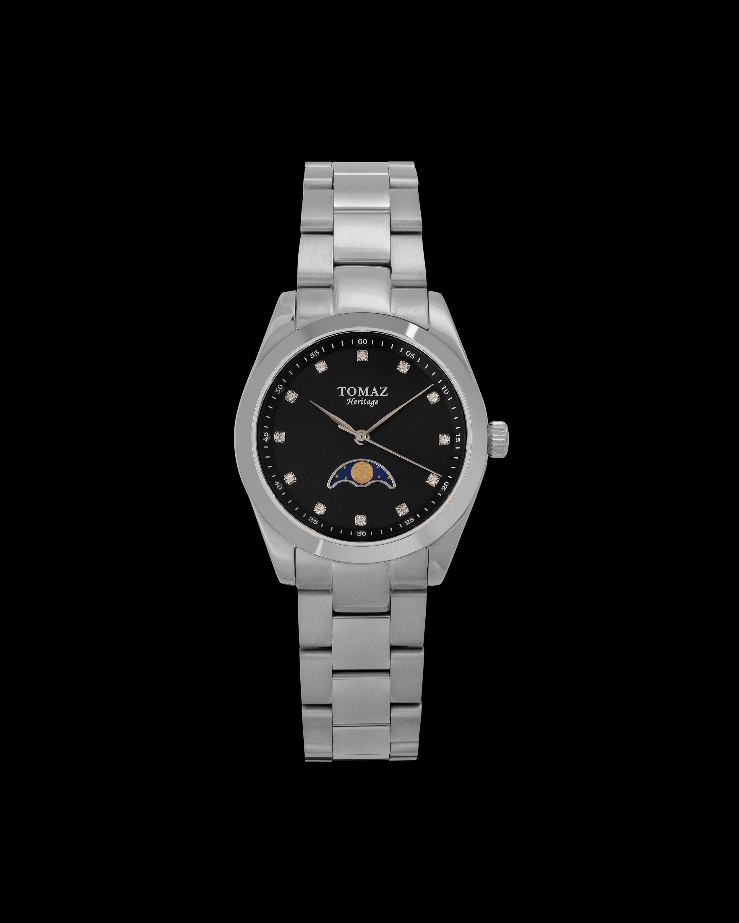 Tomaz G10L-CD3 Moon Phase (Silver/Black) with Silver Stainless Steel